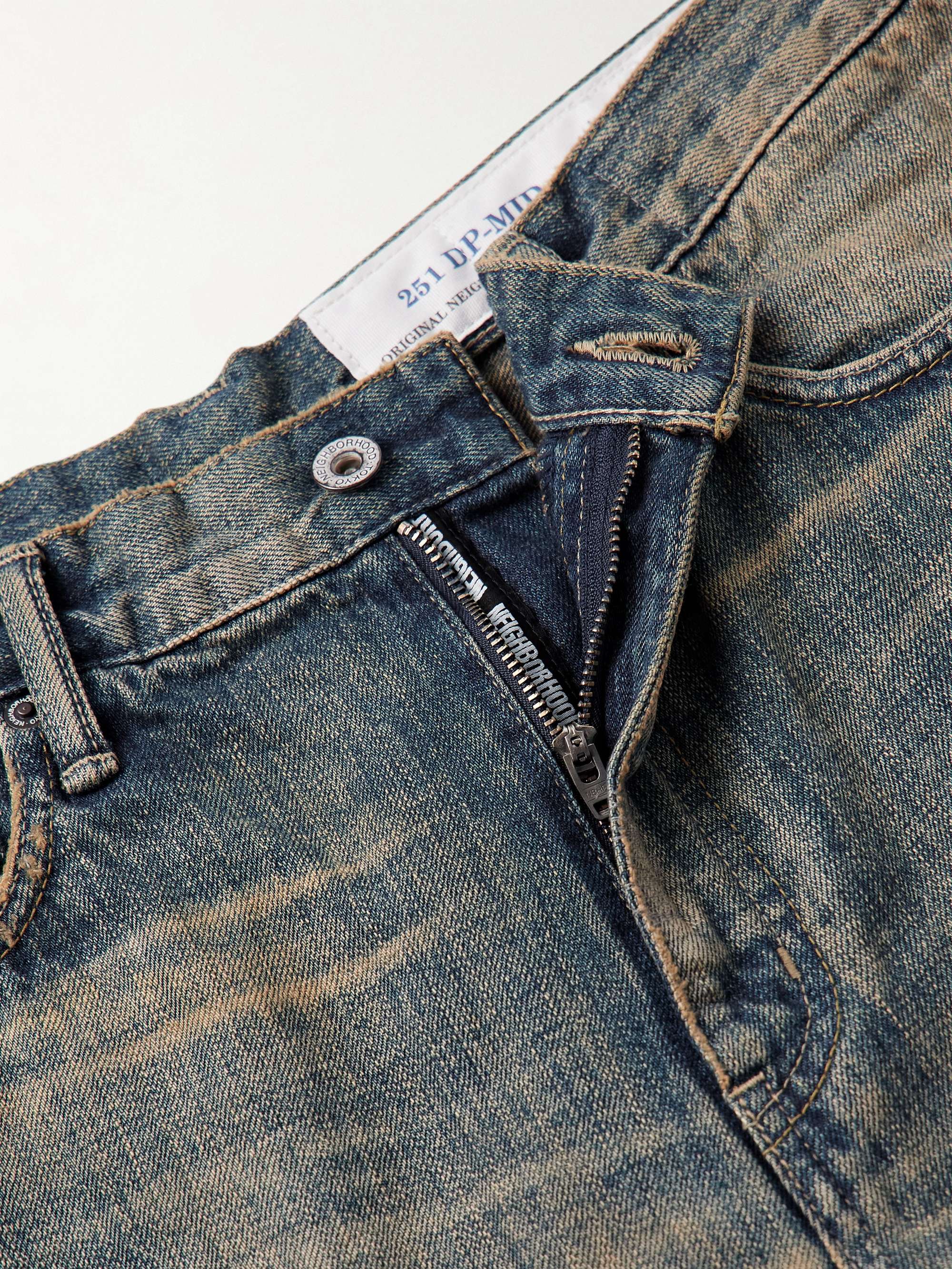Savage Slim-Fit Straight-Leg Distressed Selvedge Jeans view