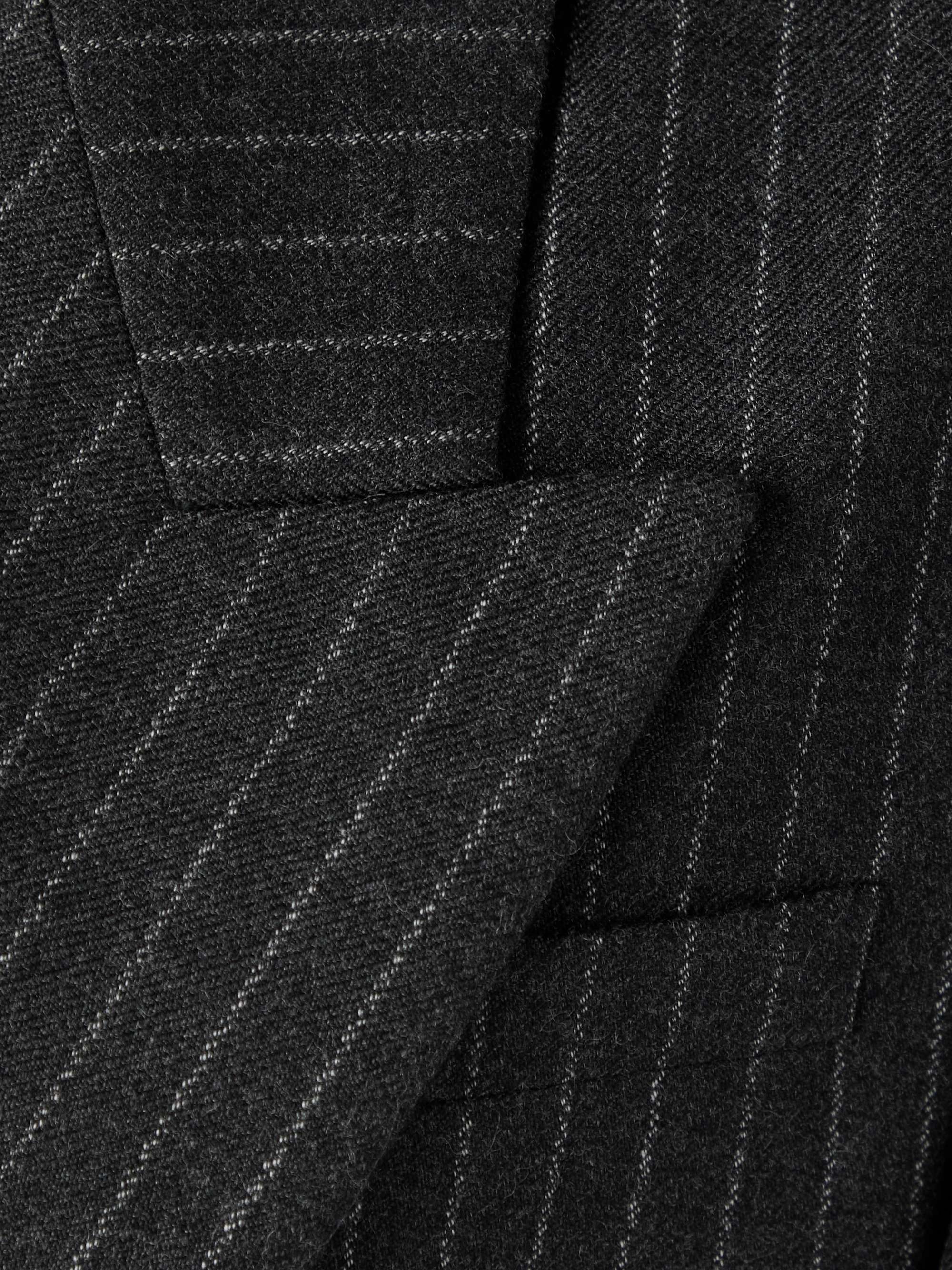 Oversized double-breasted pinstriped wool-flannel blazer view
