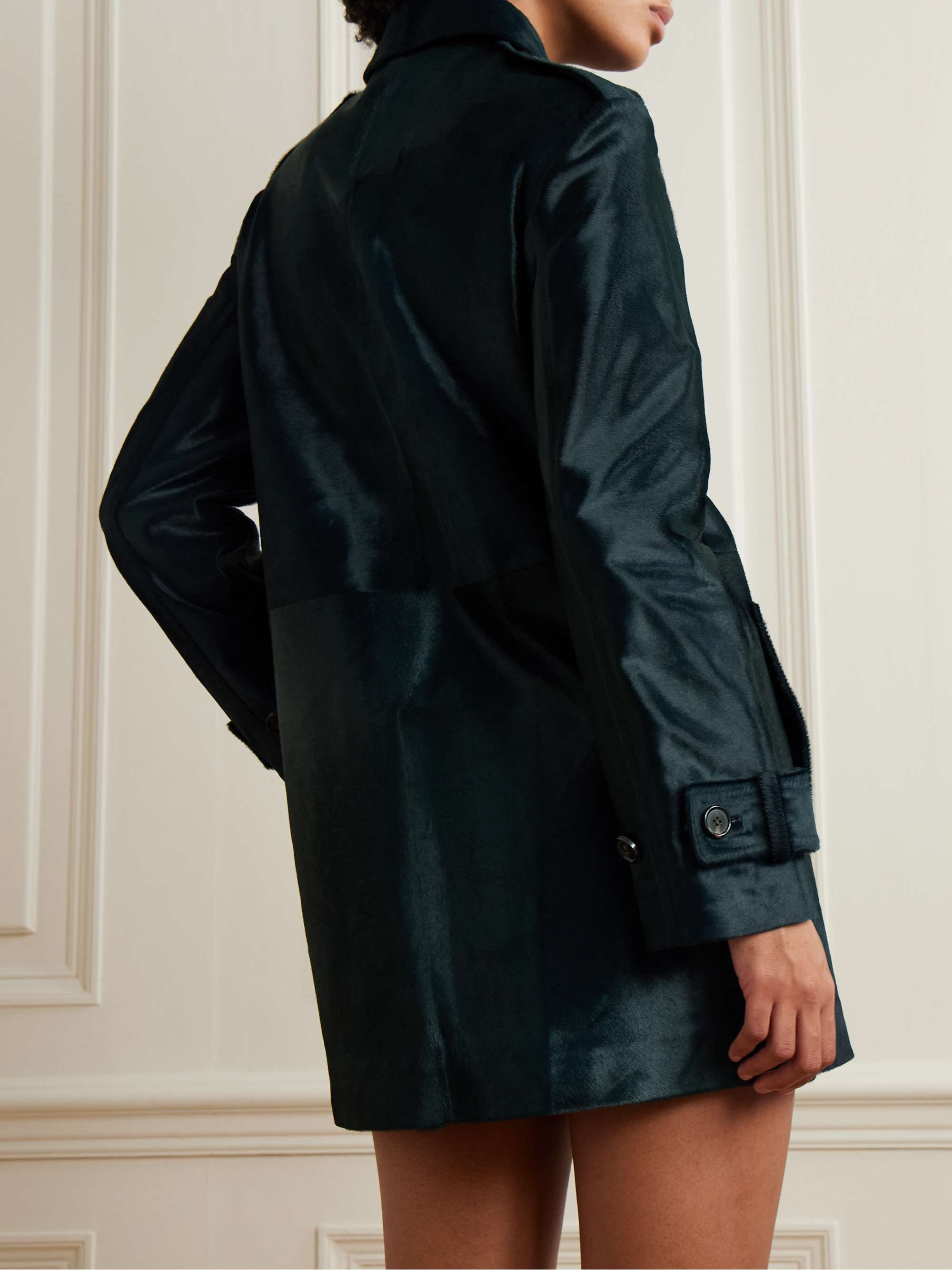 Charlotte double-breasted calf hair trench coat view