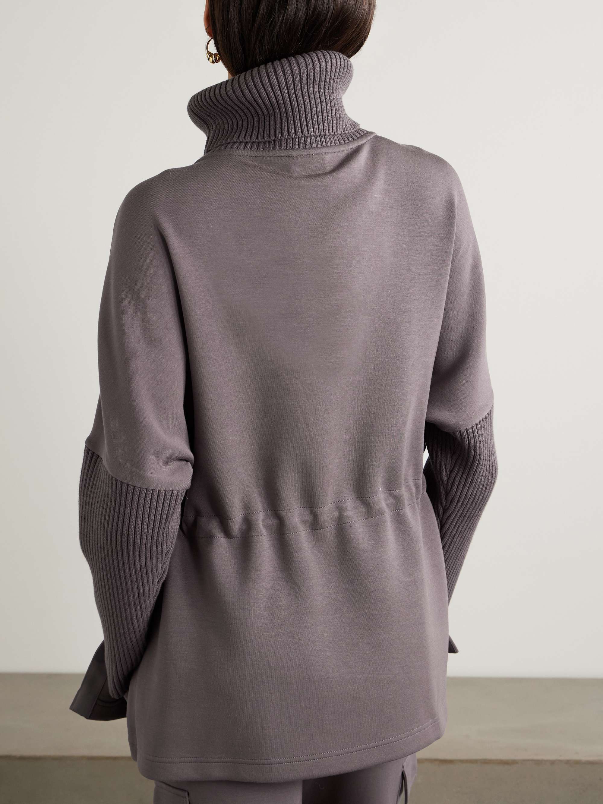 Suffolk ribbed-knit and DoubleSoft® jersey turtleneck sweatshirt view
