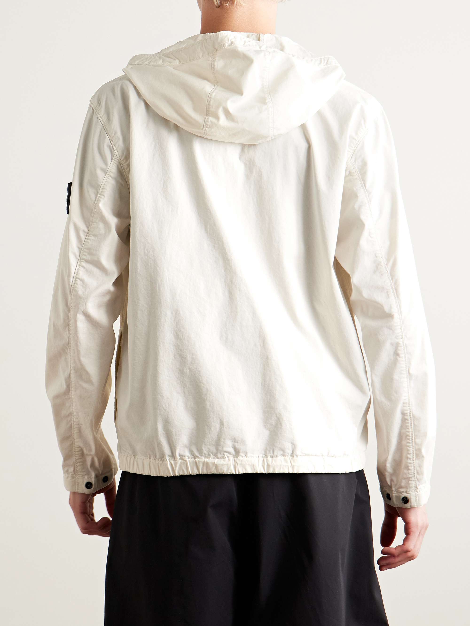 Logo-Appliquéd Garment-Dyed Supima Cotton-Blend Twill Hooded Jacket view