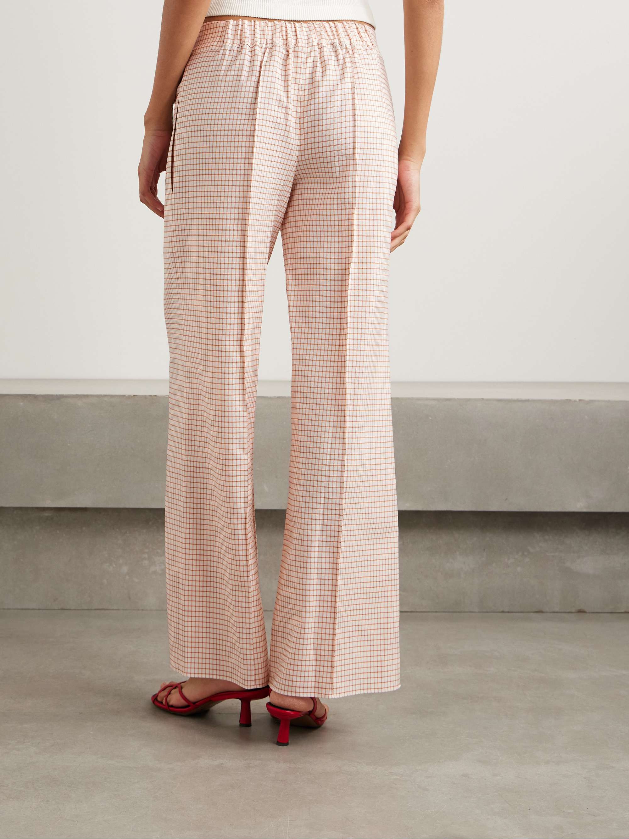 Poloma checked wool and cotton-blend wide-leg pants view