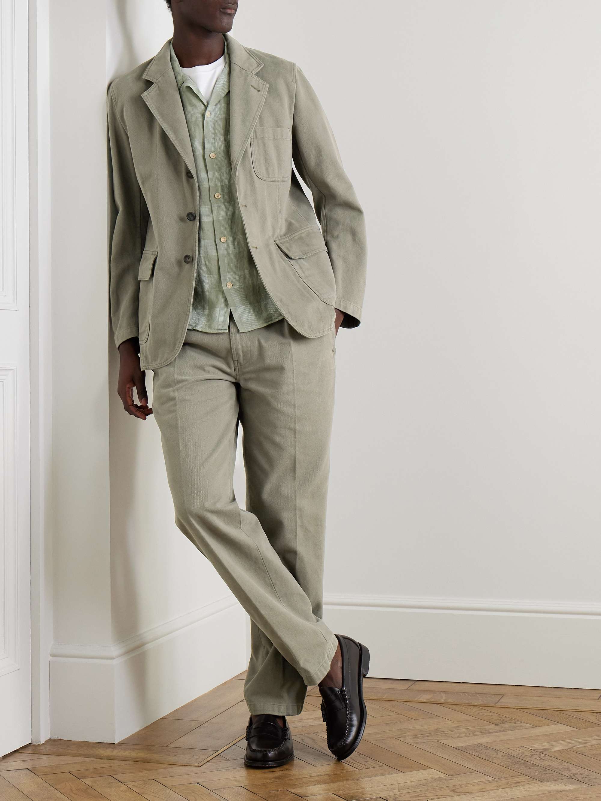 Games Tapered Pleated Cotton-Twill Suit Trousers view
