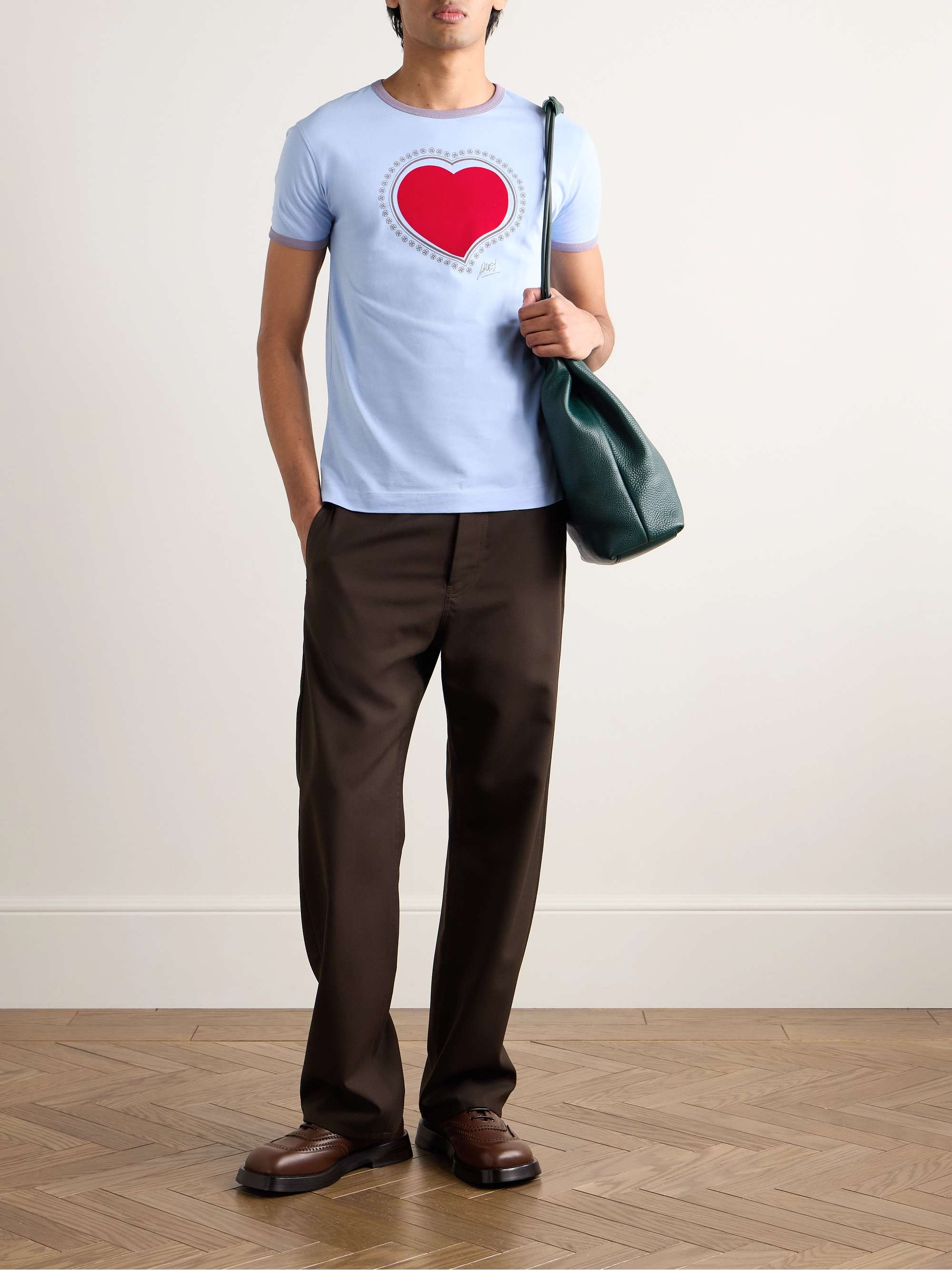 Slim-Fit Appliquéd Printed Cotton-Jersey T-Shirt view