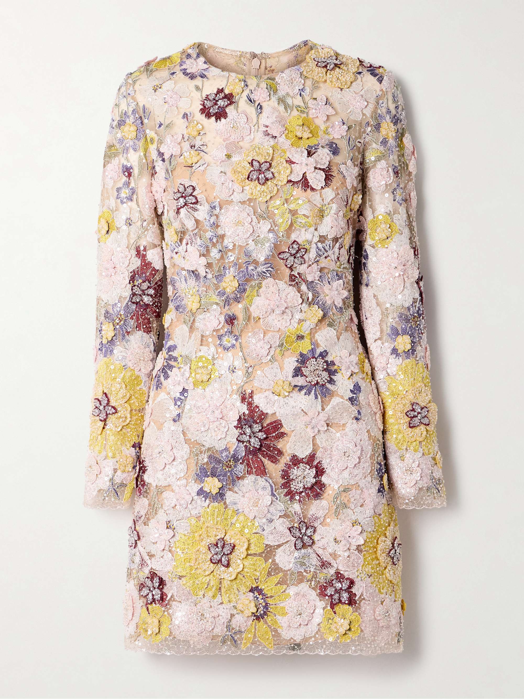 Zarina appliquéd embellished embroidered tulle mini dress hero visual