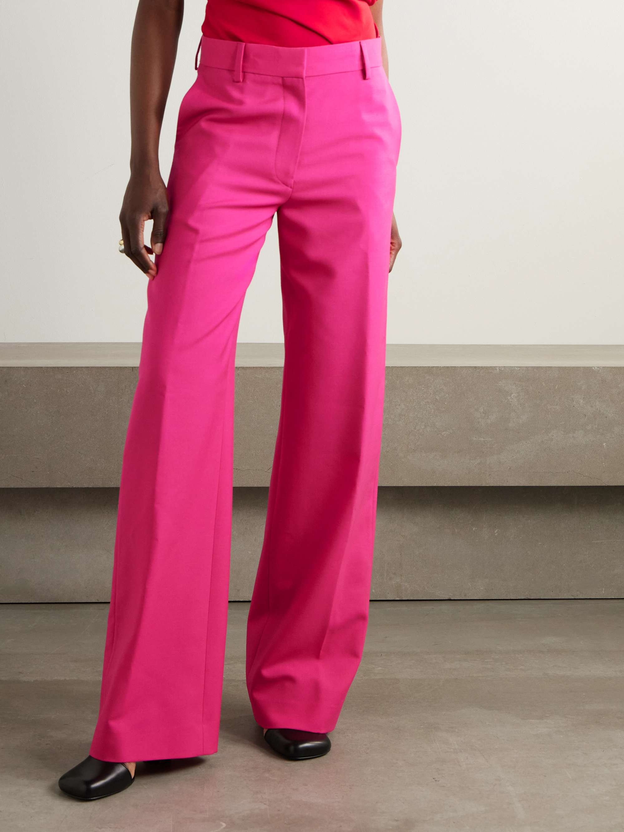 Wool and mohair-blend twill straight-leg pants view