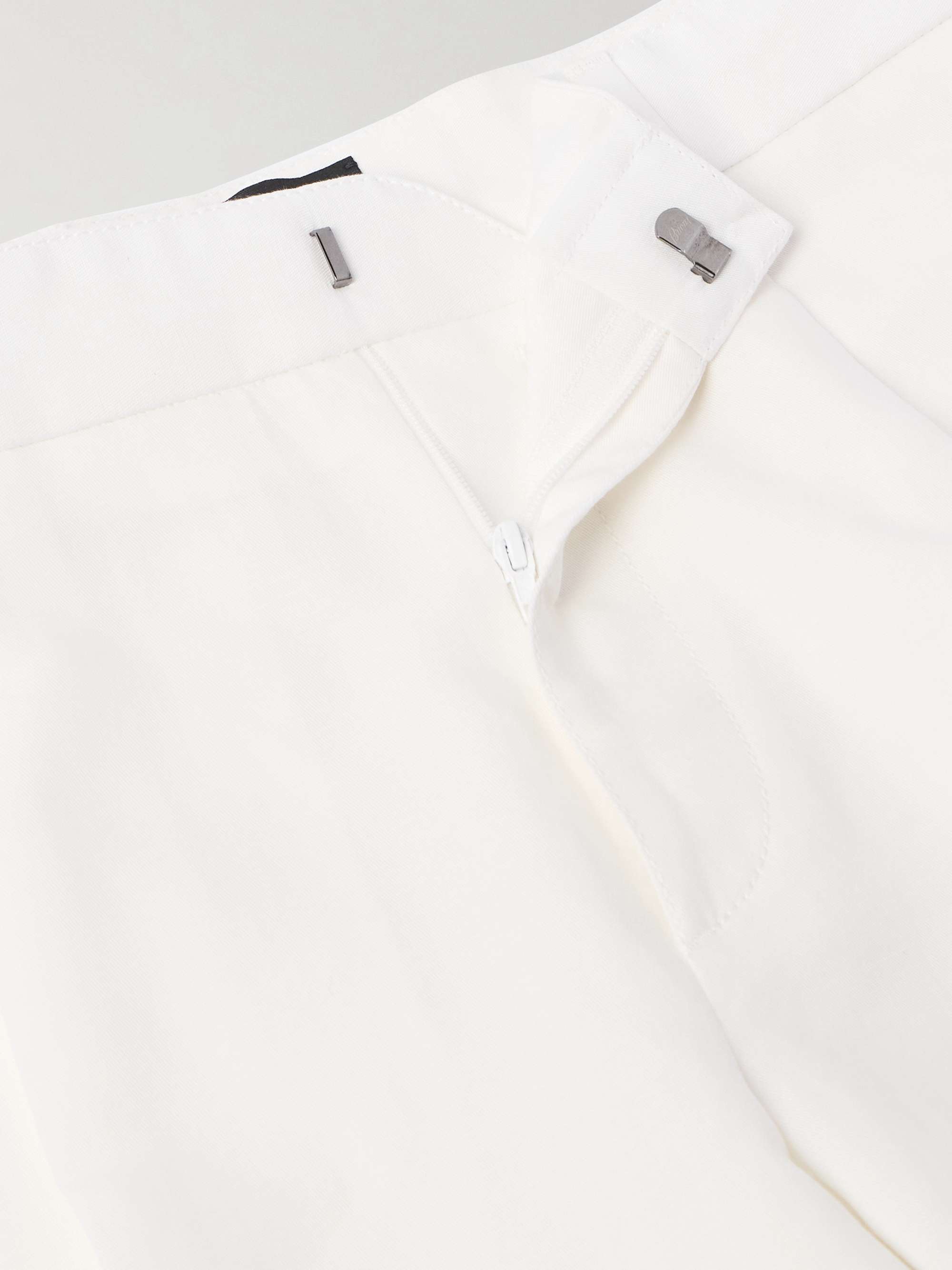 Pienza Slim-Fit Straight-Leg Pleated Linen and Cotton-Blend Twill Shorts view
