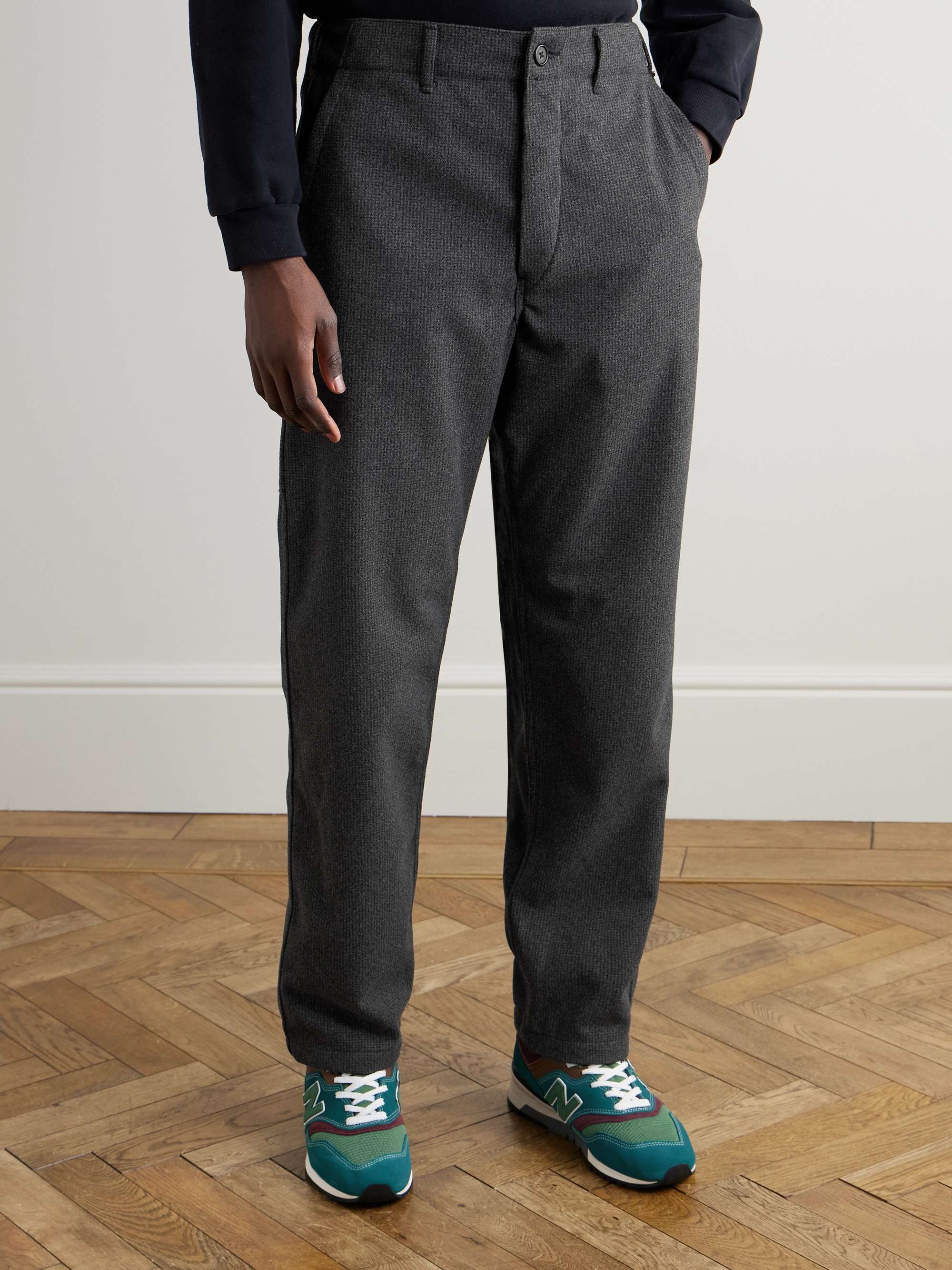 Straight-Leg Houndstooth Tweed Trousers view