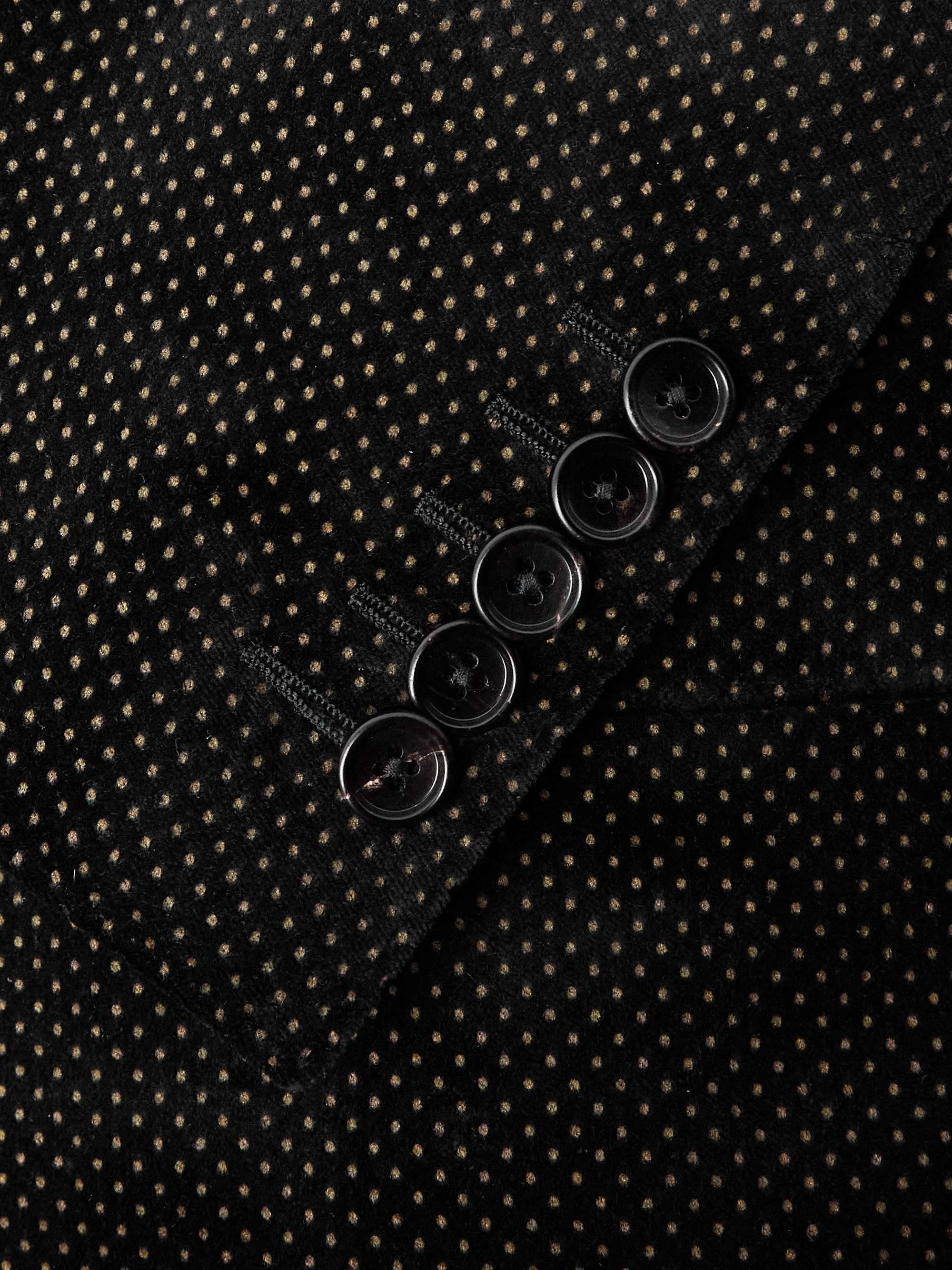 Dyllan Polka-Dot Cotton-Velvet Tuxedo Jacket view