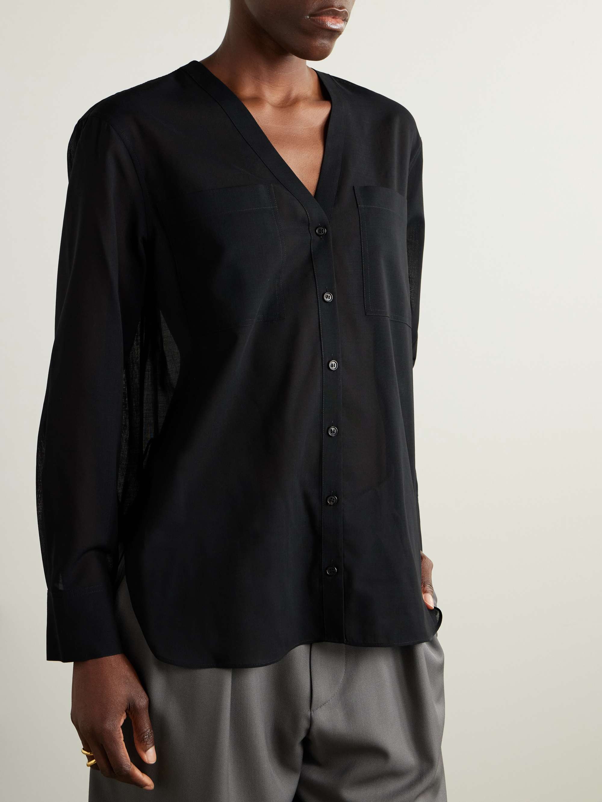 Wool-blend blouse view