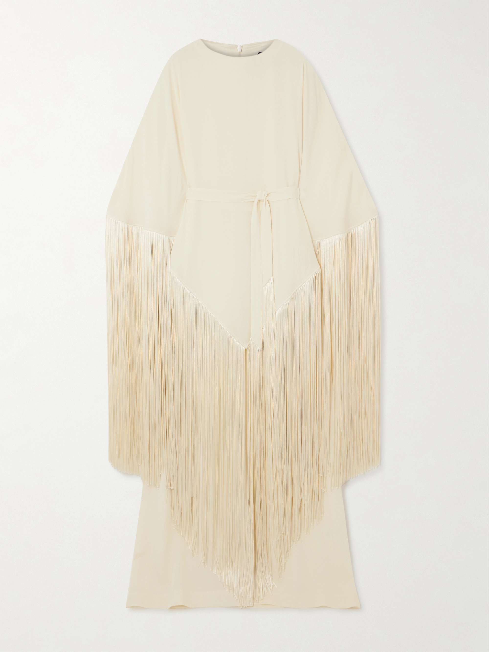 Draped fringed crepe kaftan hero visual