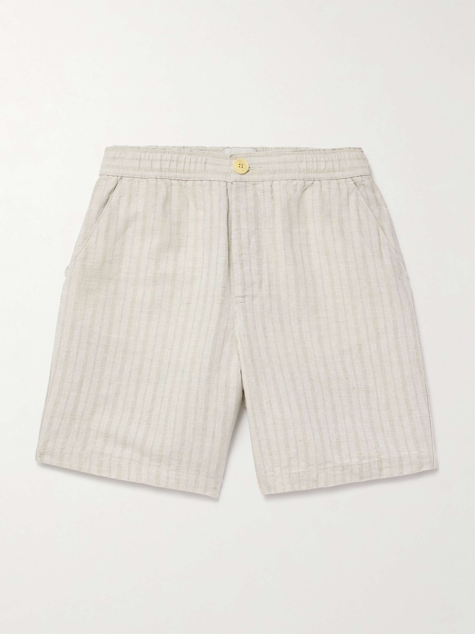 Osborne Straight-Leg Striped Linen and Cotton-Blend Shorts hero visual