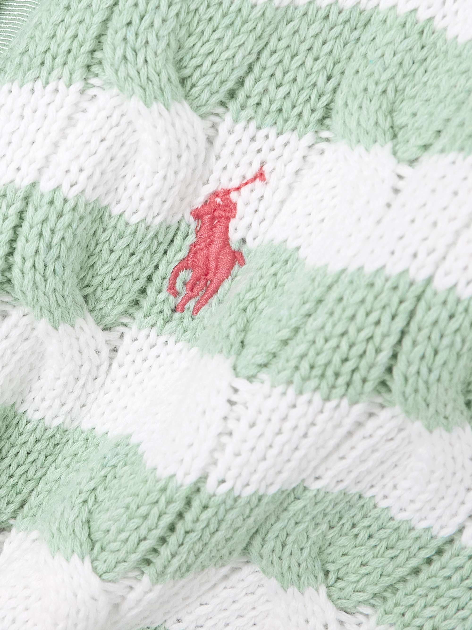 Striped cable-knit cotton cardigan view