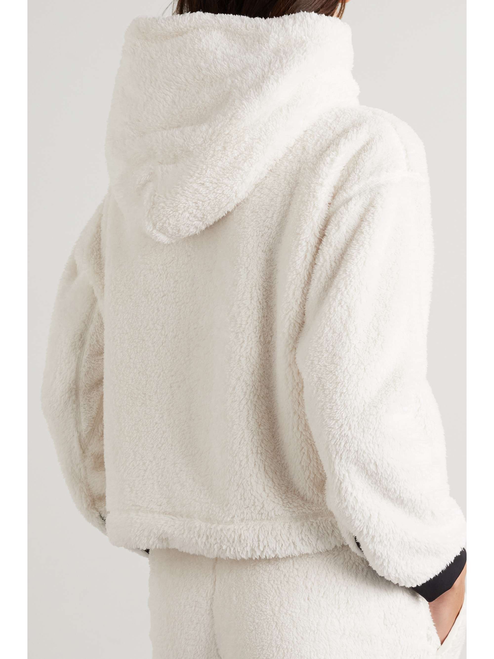 Cropped fleece hoodie view