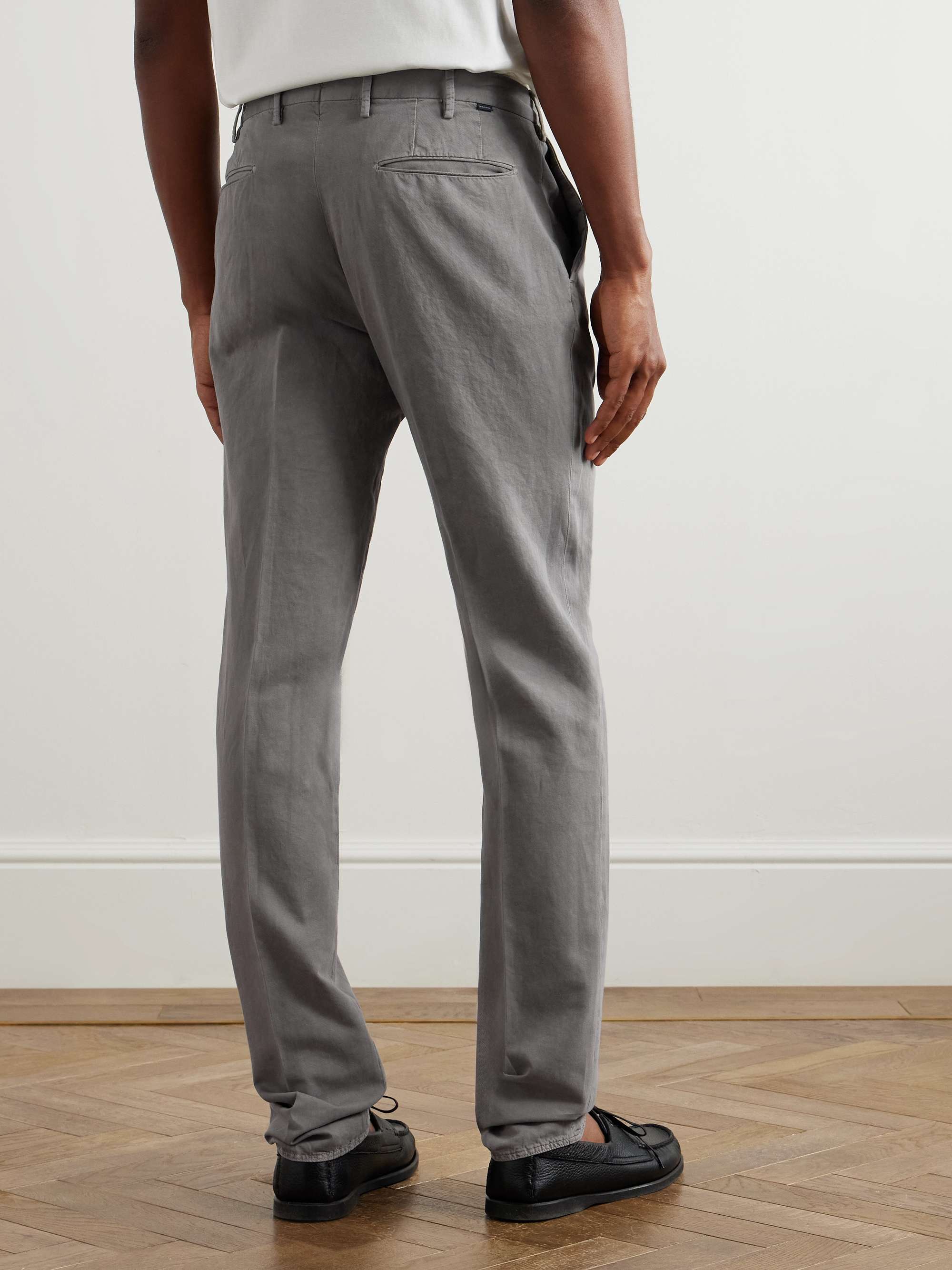 Venezia 1951 Slim-Fit Straight-Leg Cotton and Linen-Blend Trousers view