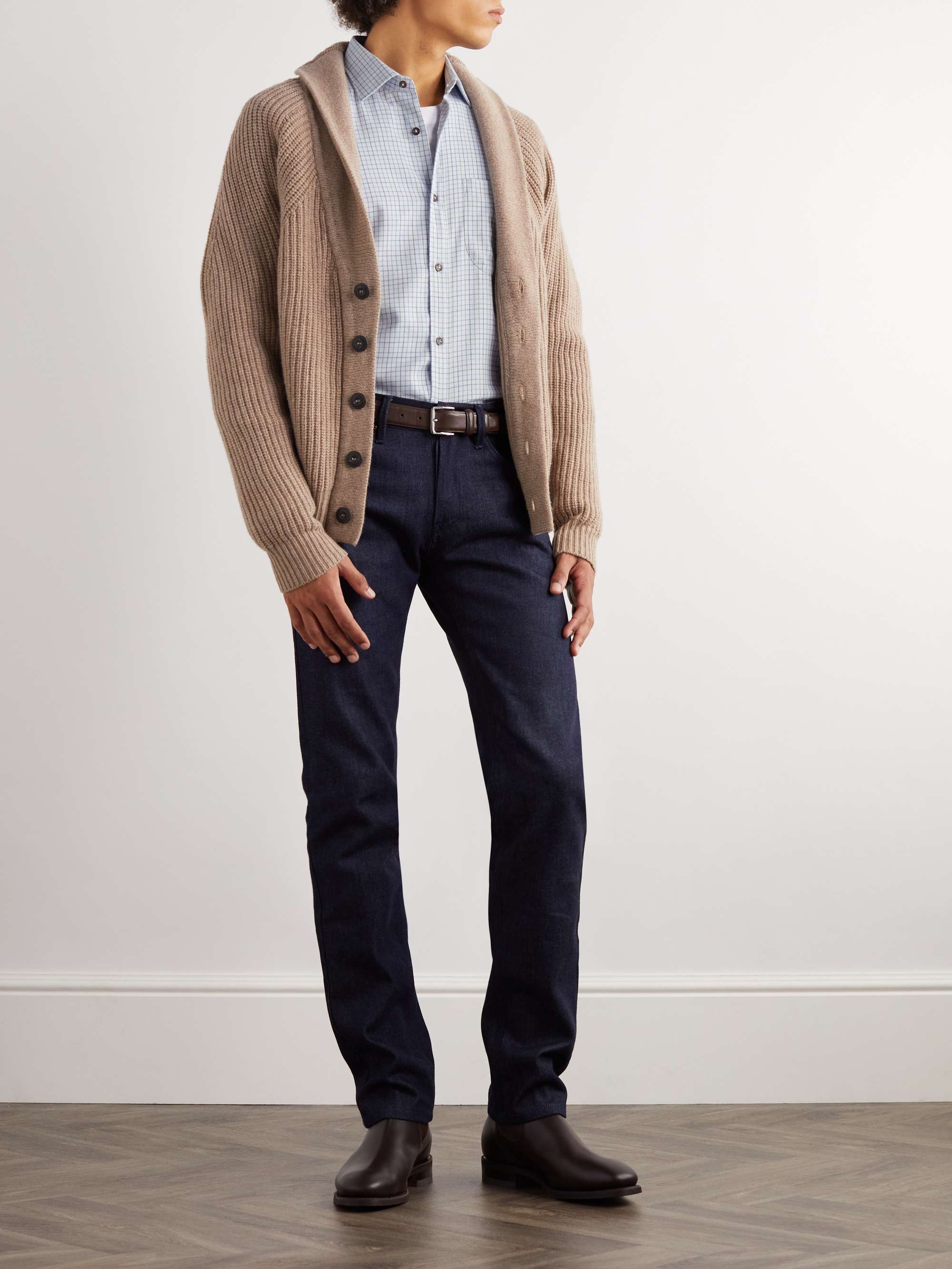 Checked Cotton and Cashmere-Blend Shirt view