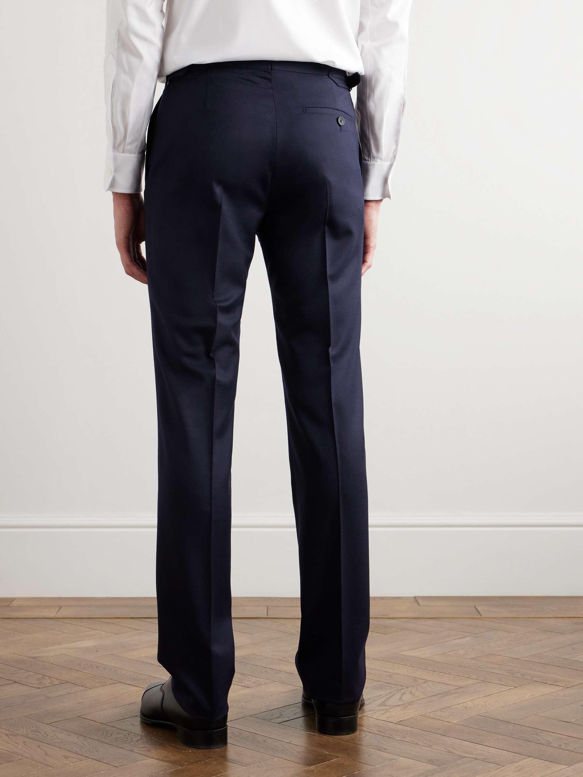 Tapered Wool-Flannel Suit Trousers view
