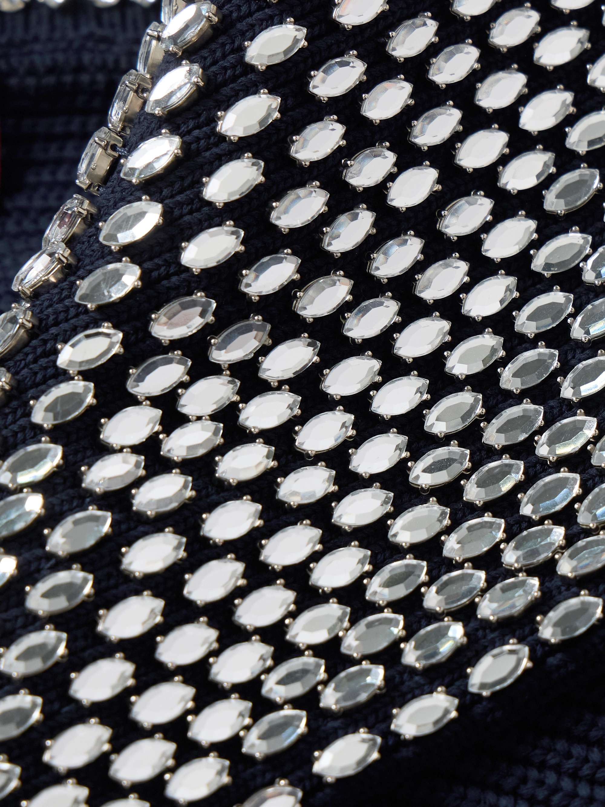 Crystal-Embellished Ribbed Cotton-Blend Sweater view