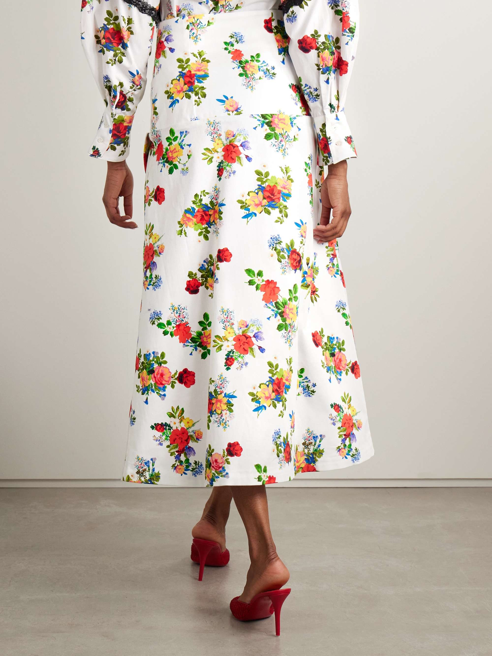 Maysie wrap-effect floral-print cotton-blend poplin maxi skirt view