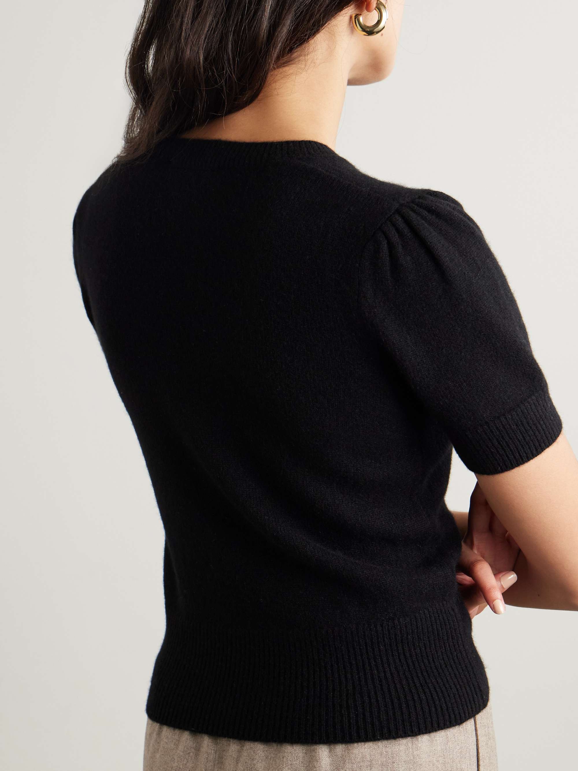 Gathered recycled-cashmere sweater view
