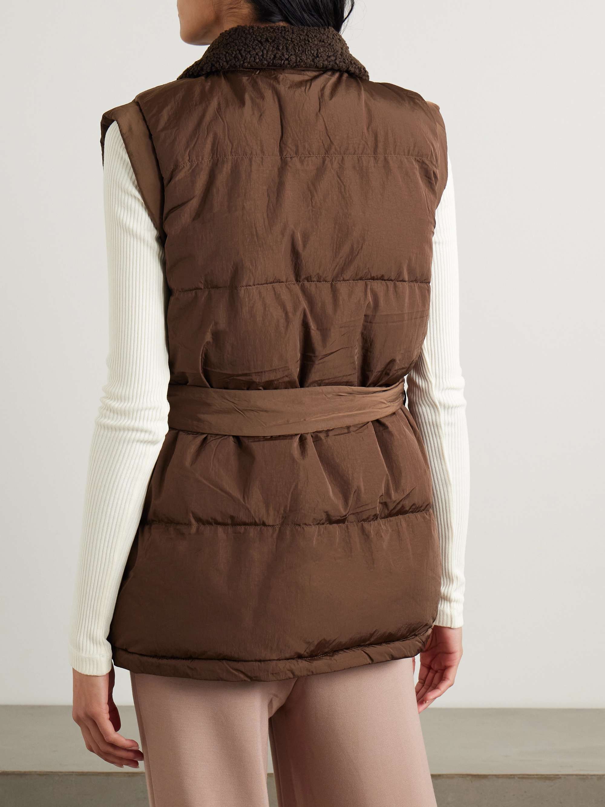 lanville belted reversible bouclé and quilted shell vest view