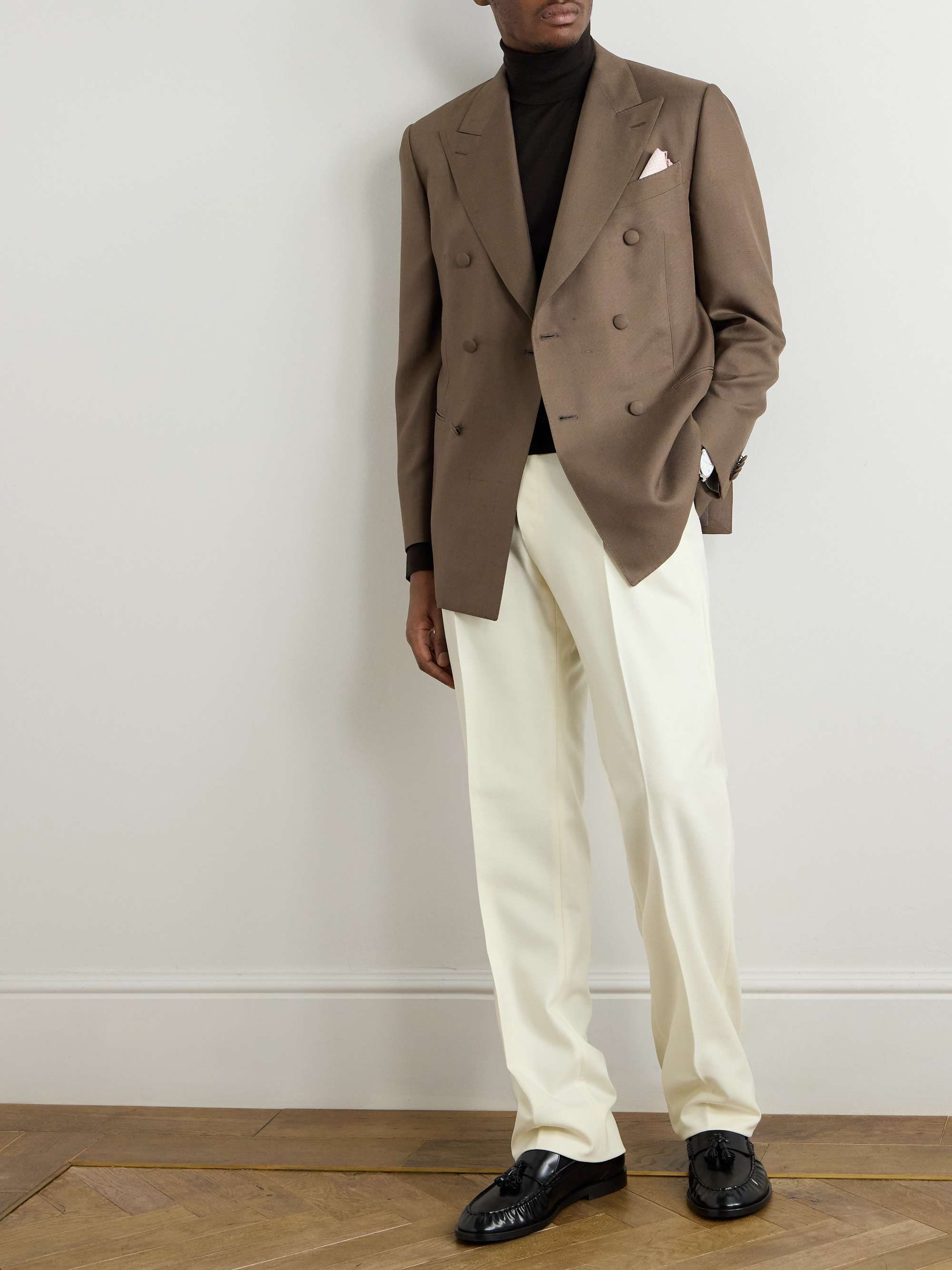 Double-Breasted Silk Tuxedo Jacket view