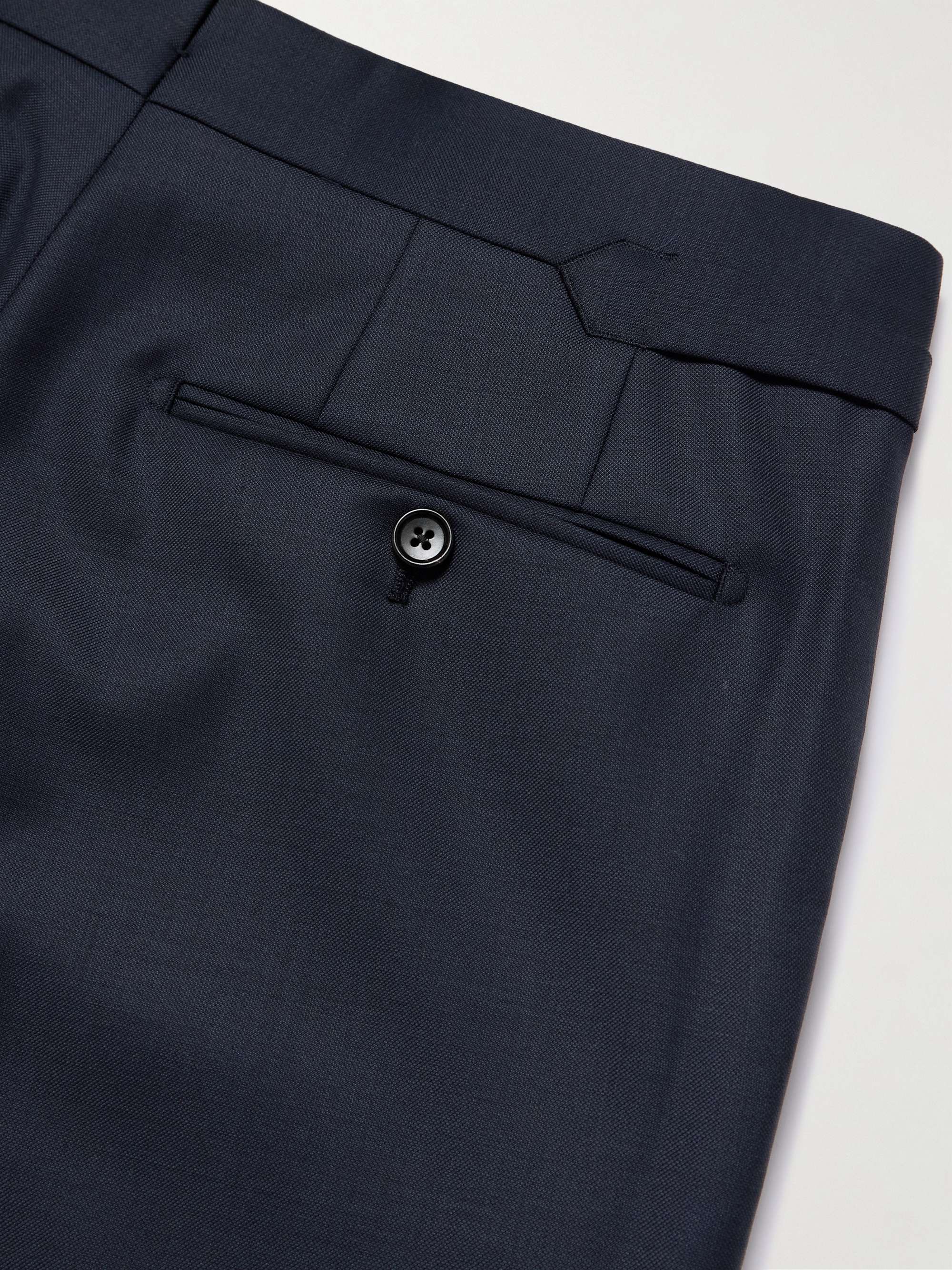 Shelton Straight-Leg Sharkskin Wool Trousers view