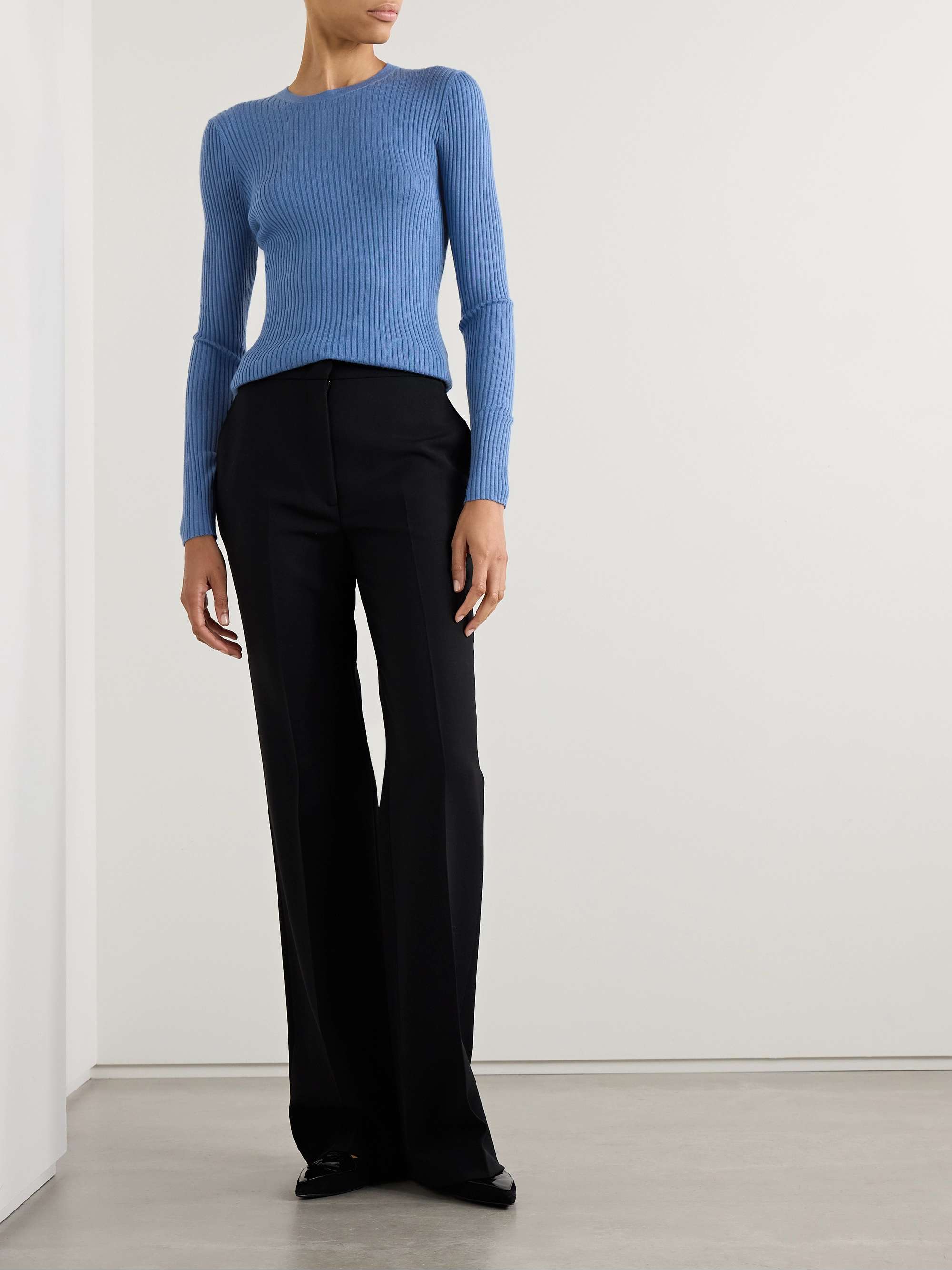 Browning ribbed cashmere and silk-blend top view