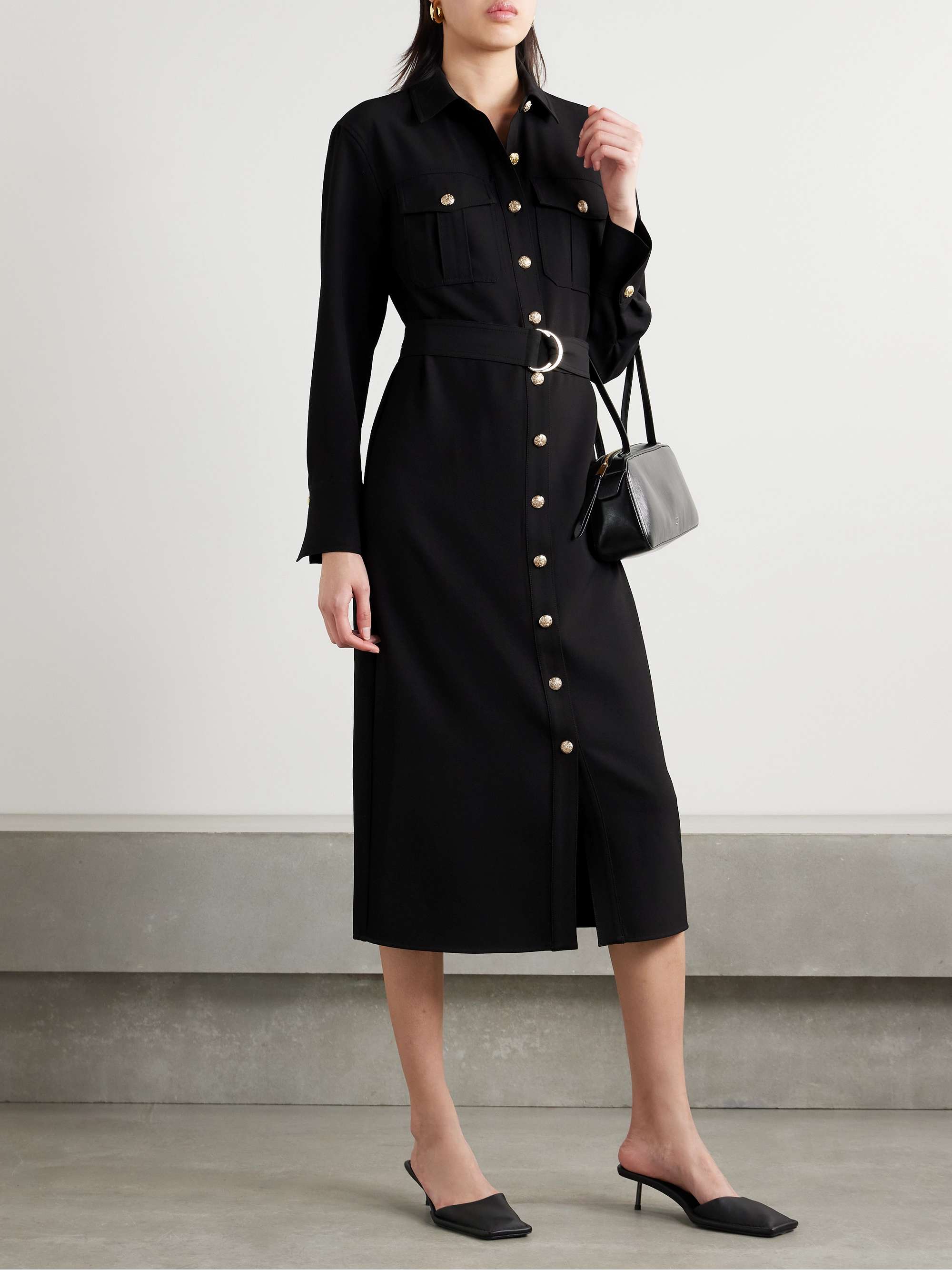 Jaden belted twill midi shirt dress view