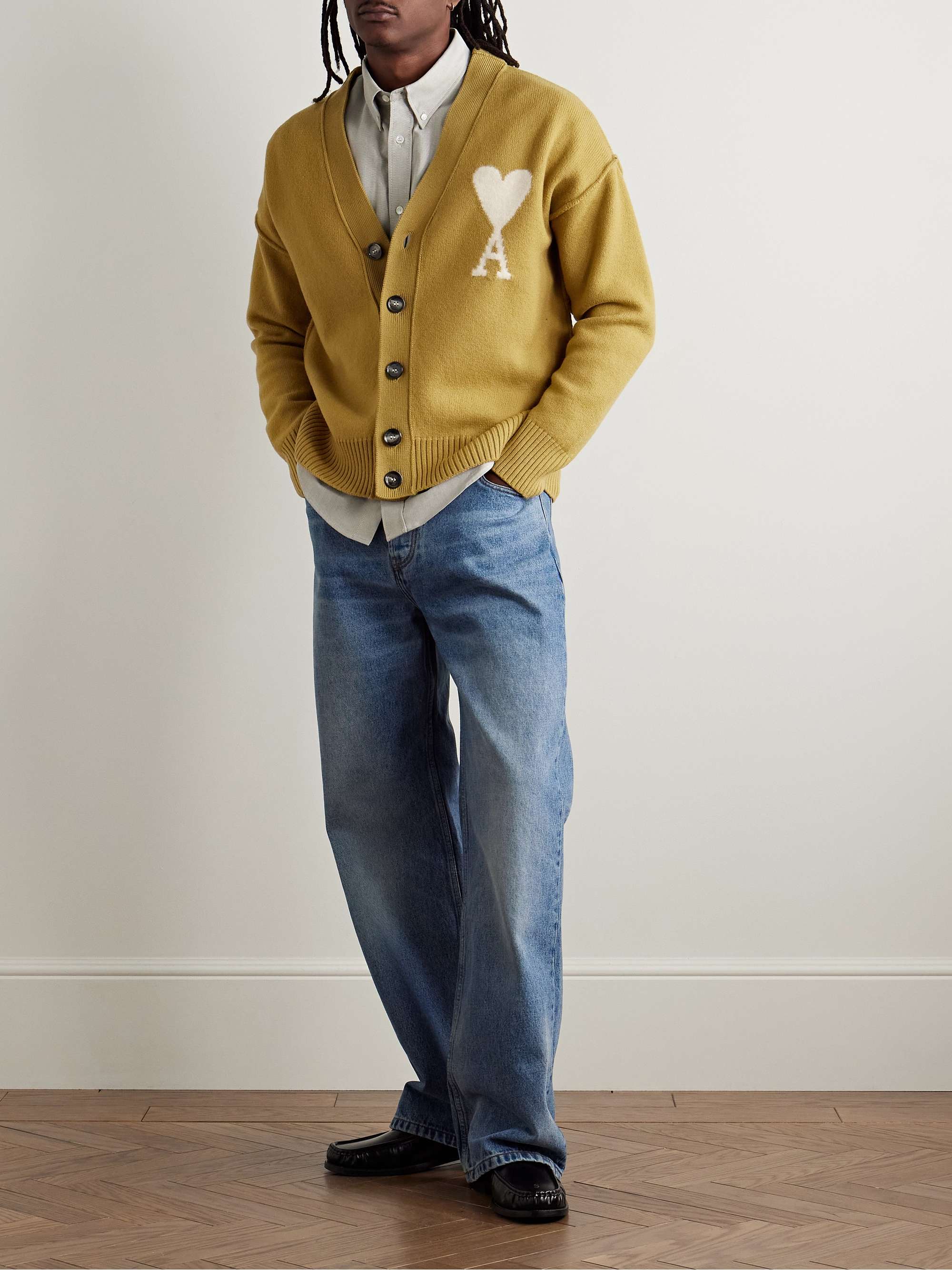 ADC Logo-Intarsia Virgin Wool Cardigan view