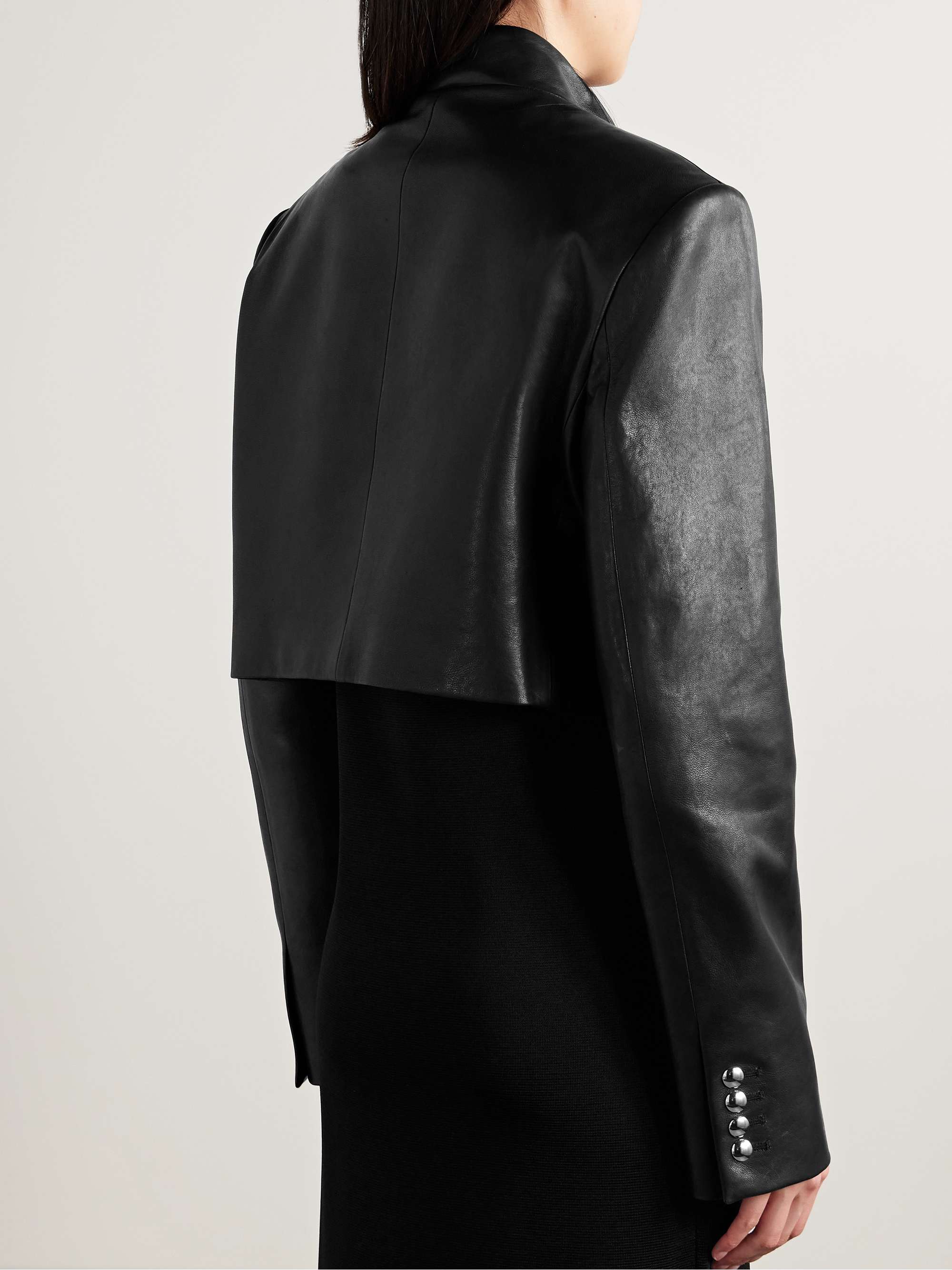 Samuelson cropped leather jacket view