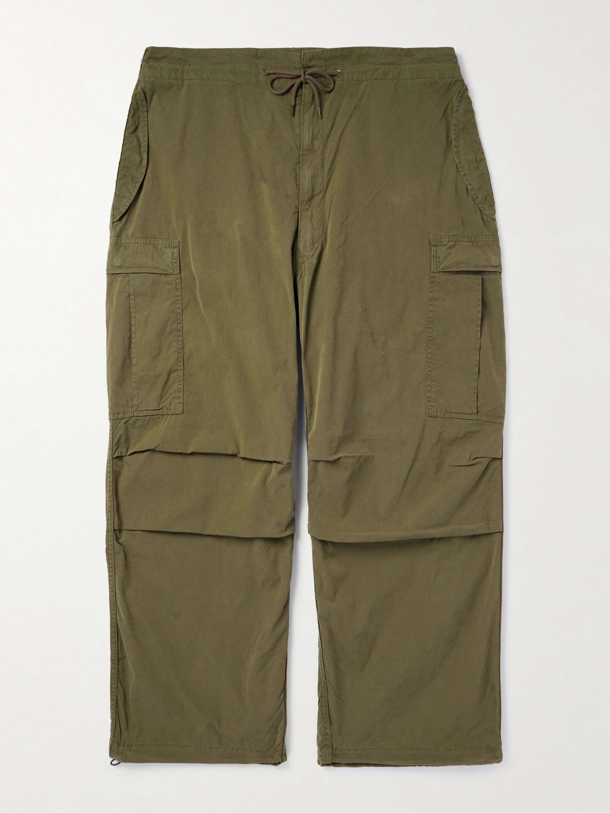 Wide-Leg Cotton-Blend Drawstring Cargo Trousers hero visual