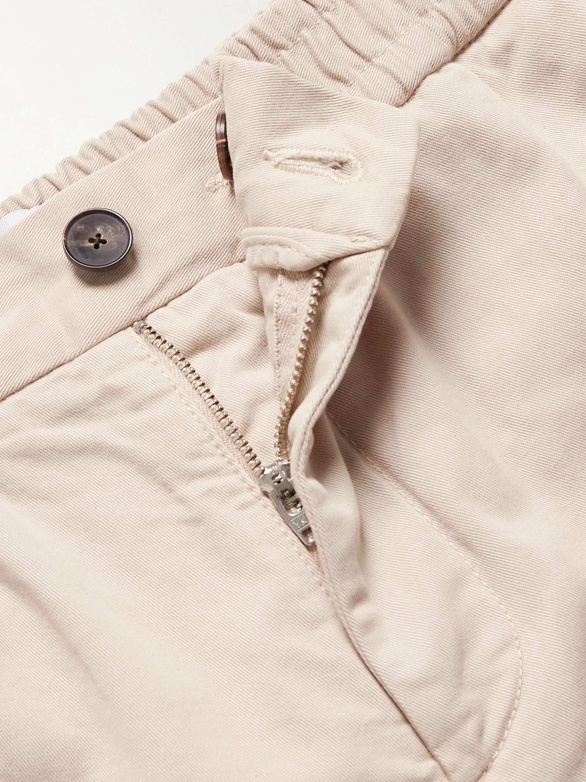 Straight-Leg Garment-Dyed Organic Cotton-Blend Twill Shorts view