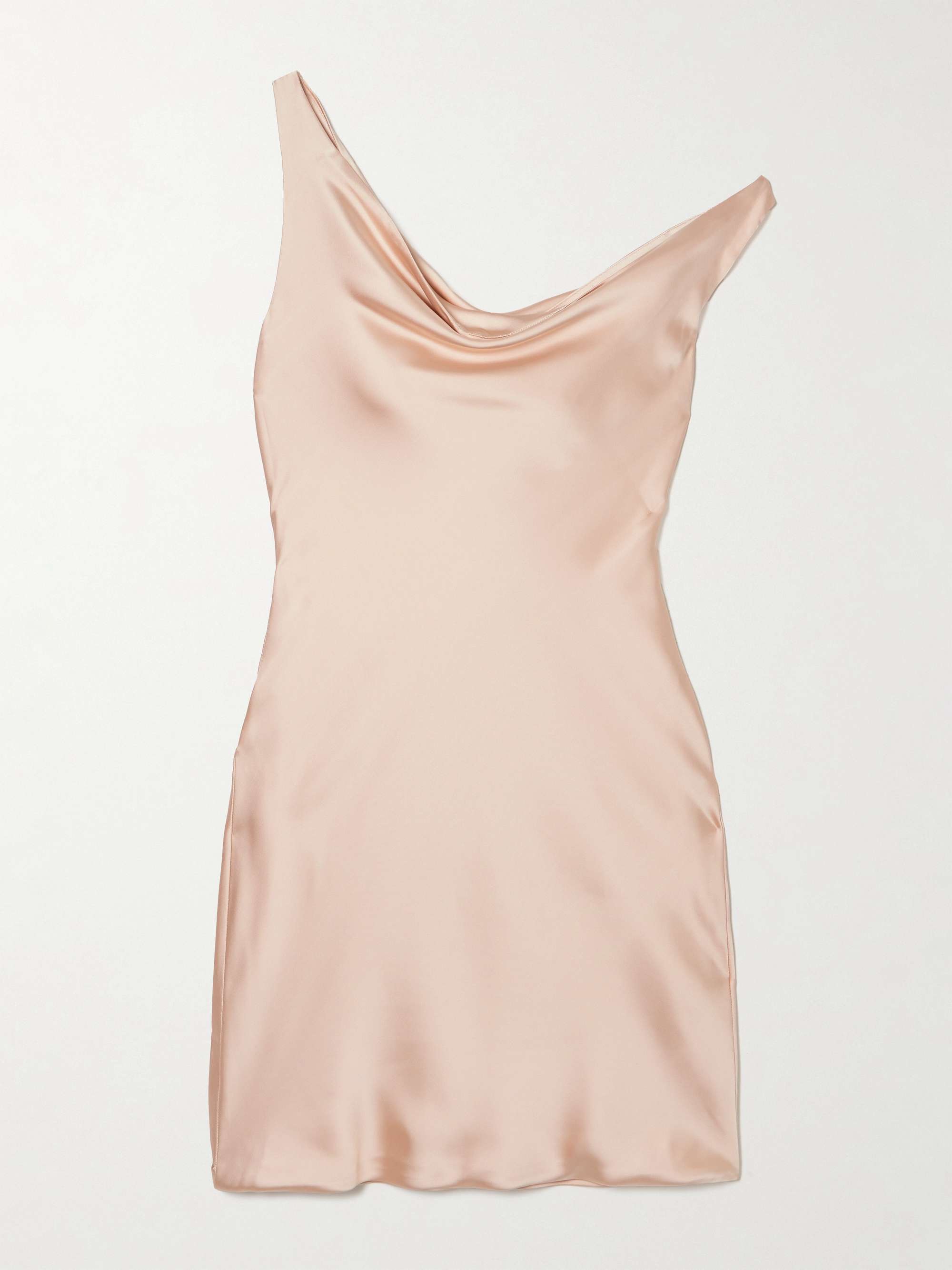 Maria off-the-shoulder draped satin mini dress hero visual