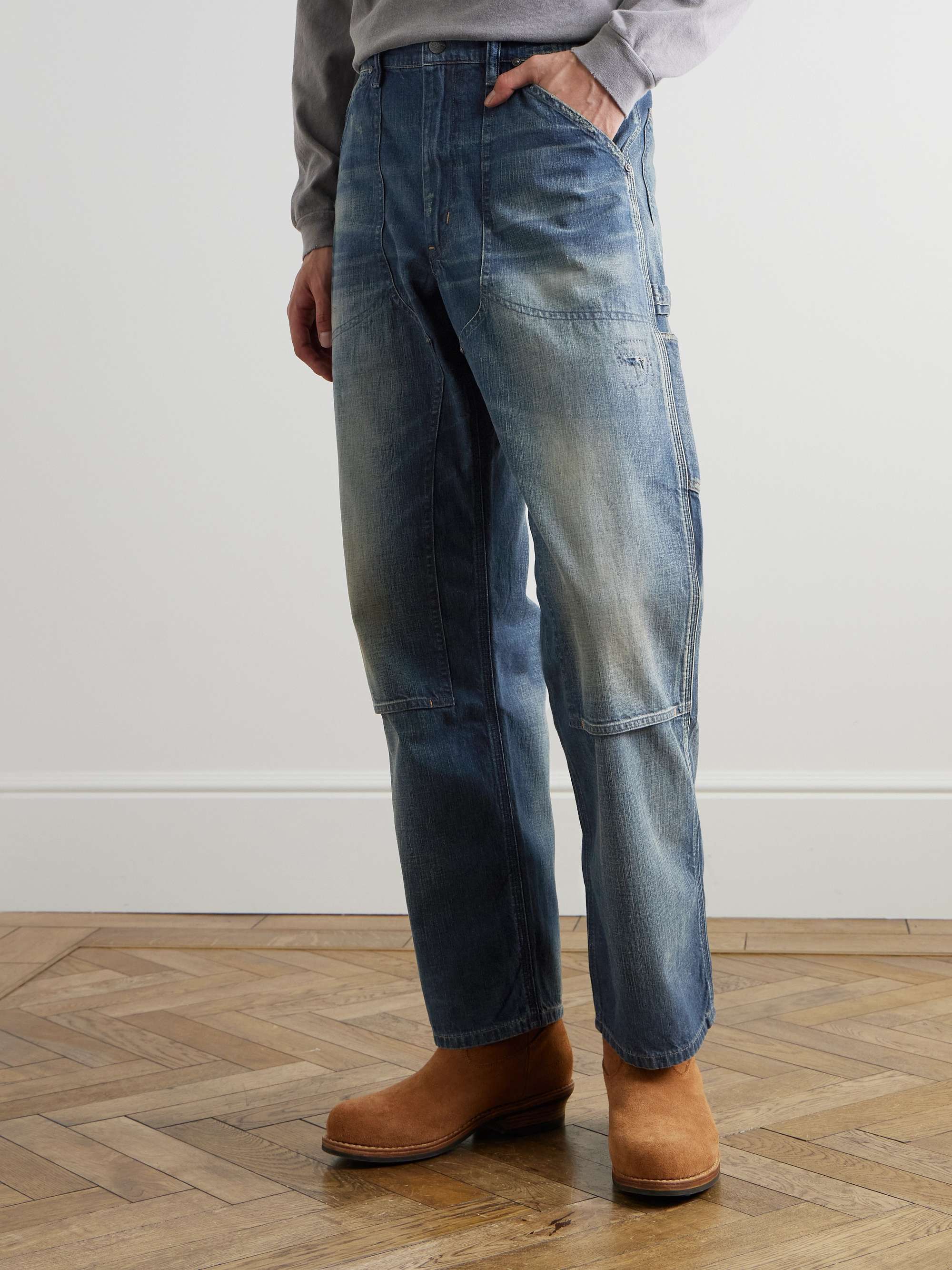 Polo Country Slim-Fit Straight-Leg Distressed Panelled Jeans view