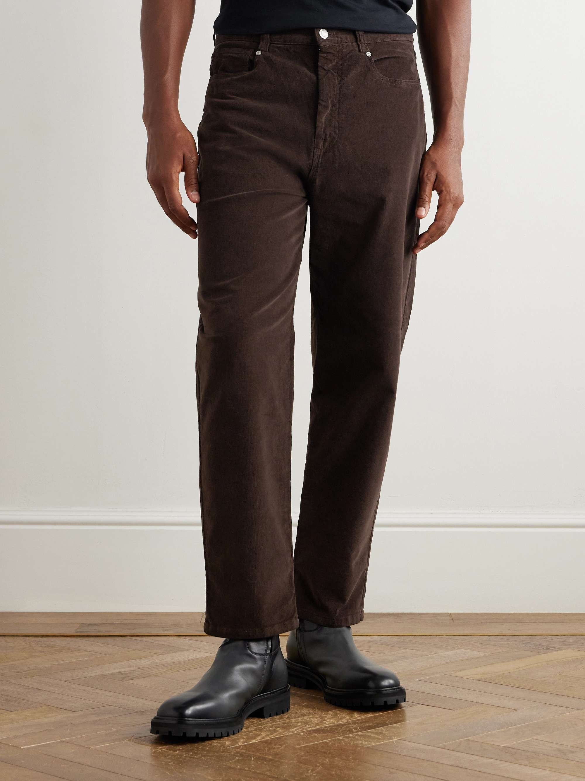 Ken Slim-Fit Straight-Leg Stretch-Cotton Corduroy Trousers view