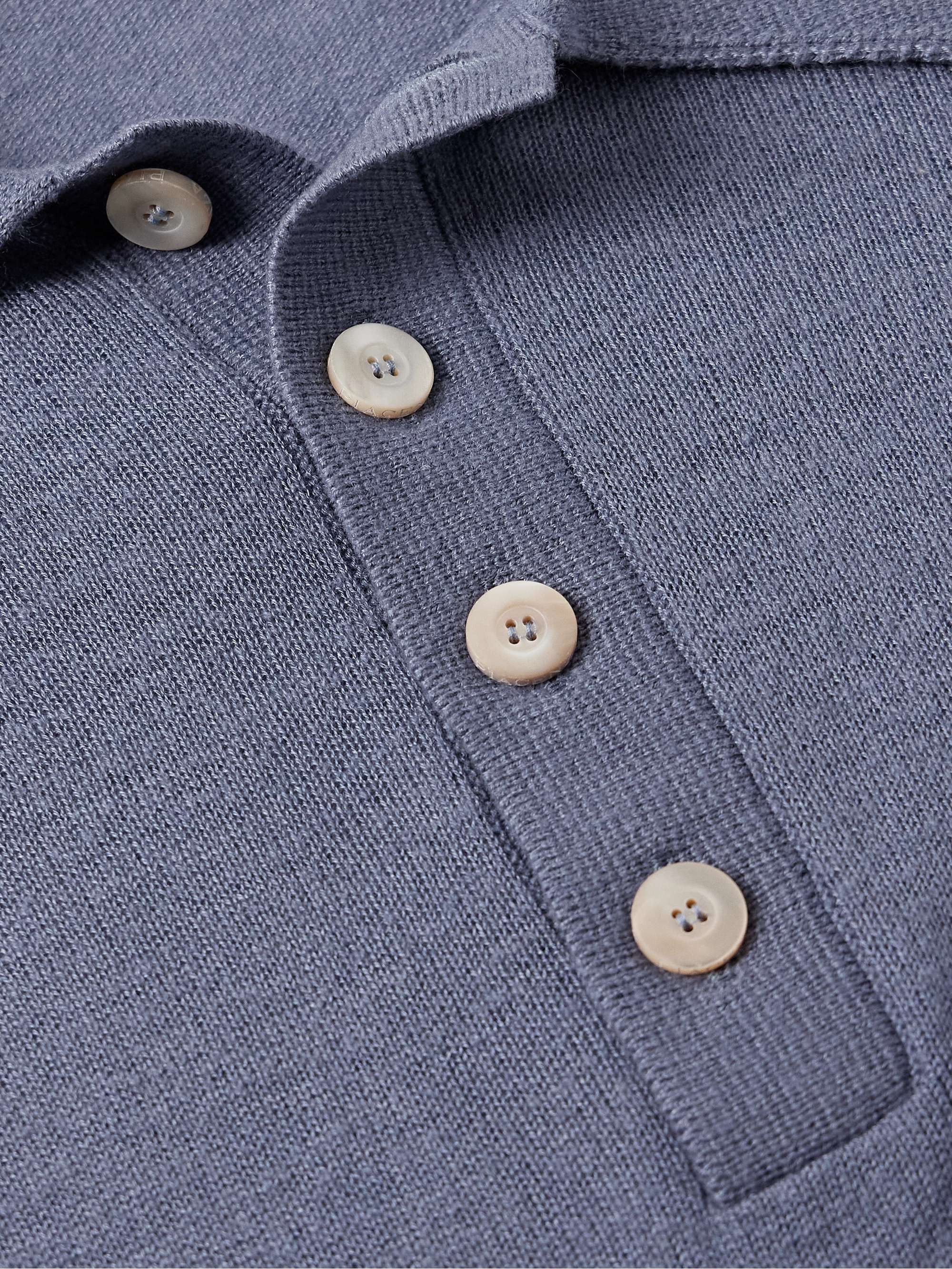 Slim-Fit Mulberry Silk and Cashmere-Blend Polo Shirt view