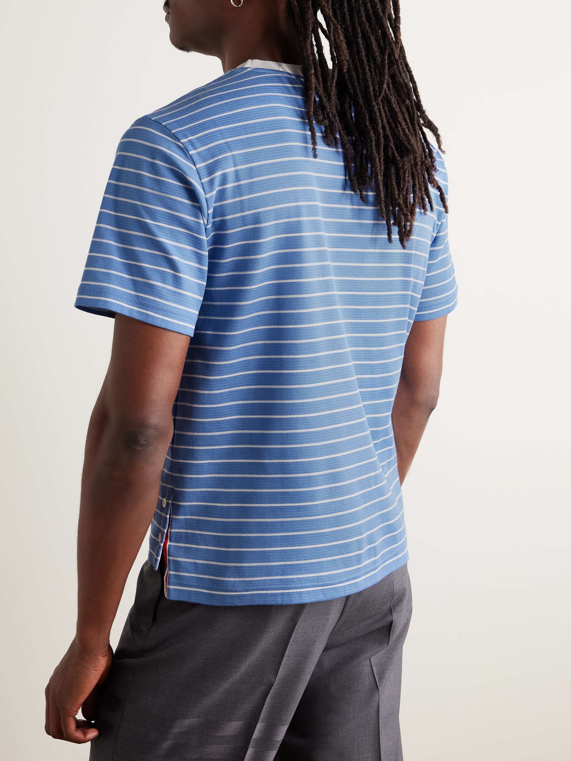 Logo-Appliquéd Striped Cotton-Jersey T-Shirt view
