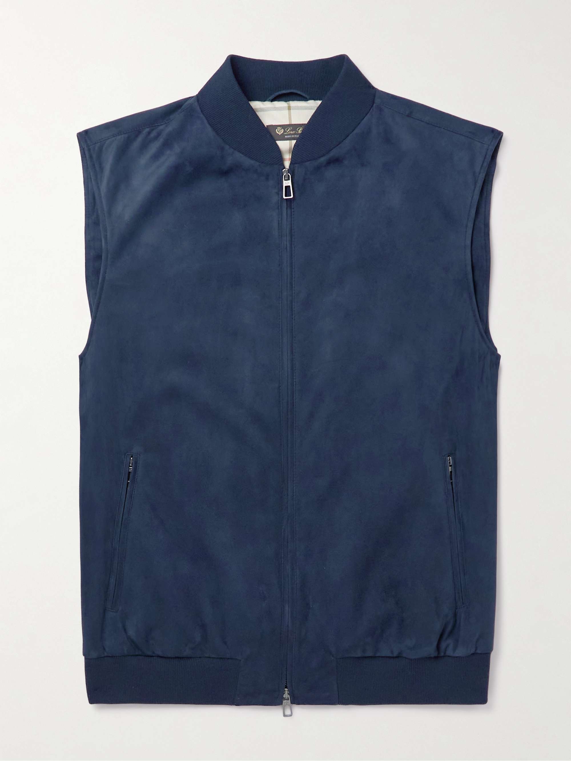 Wool-blend Trimmed Suede Vest hero visual