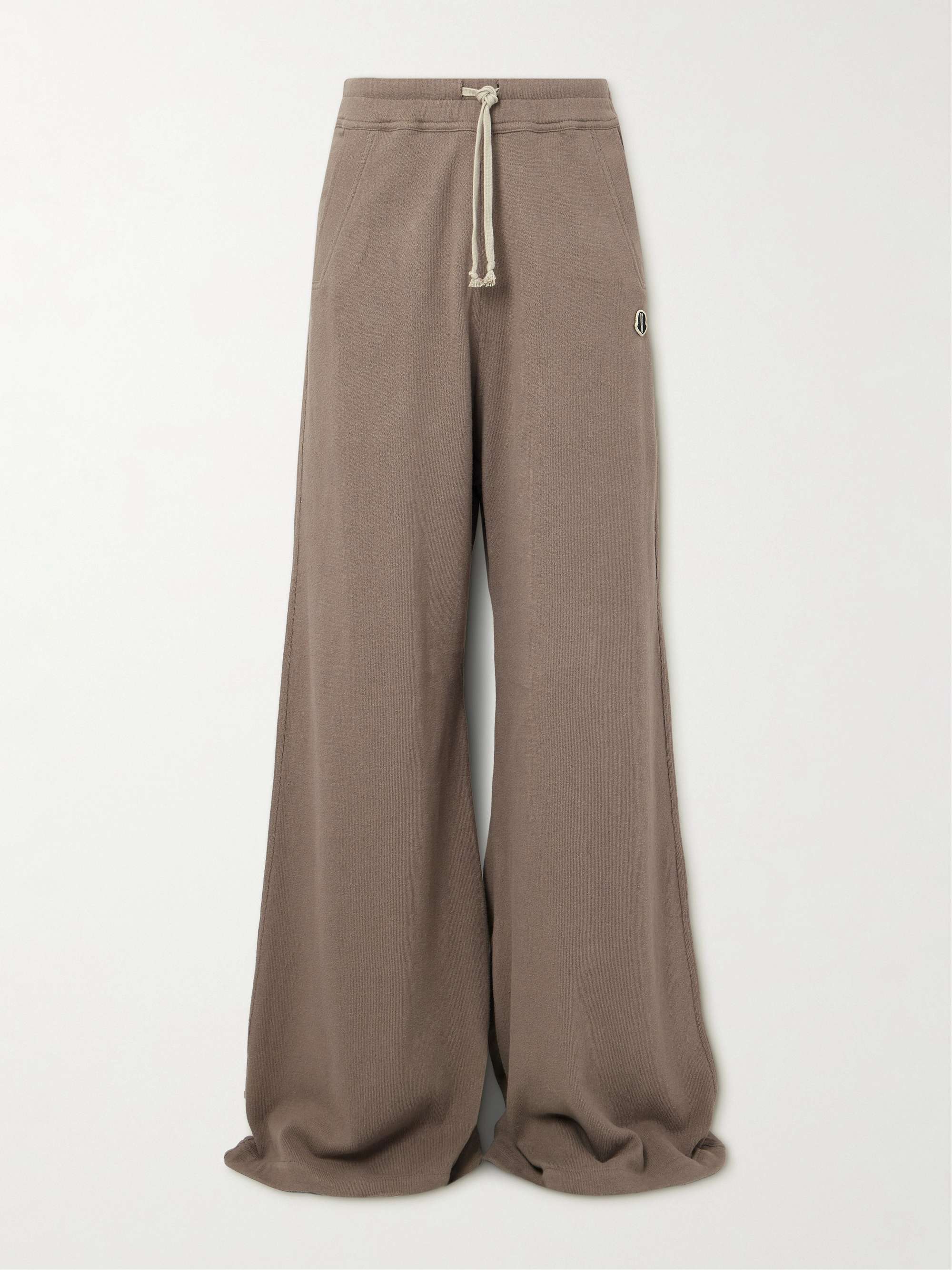 + Moncler Bela Wide-Leg Logo-Appliquéd Brushed Cotton-Jersey Sweatpants hero visual