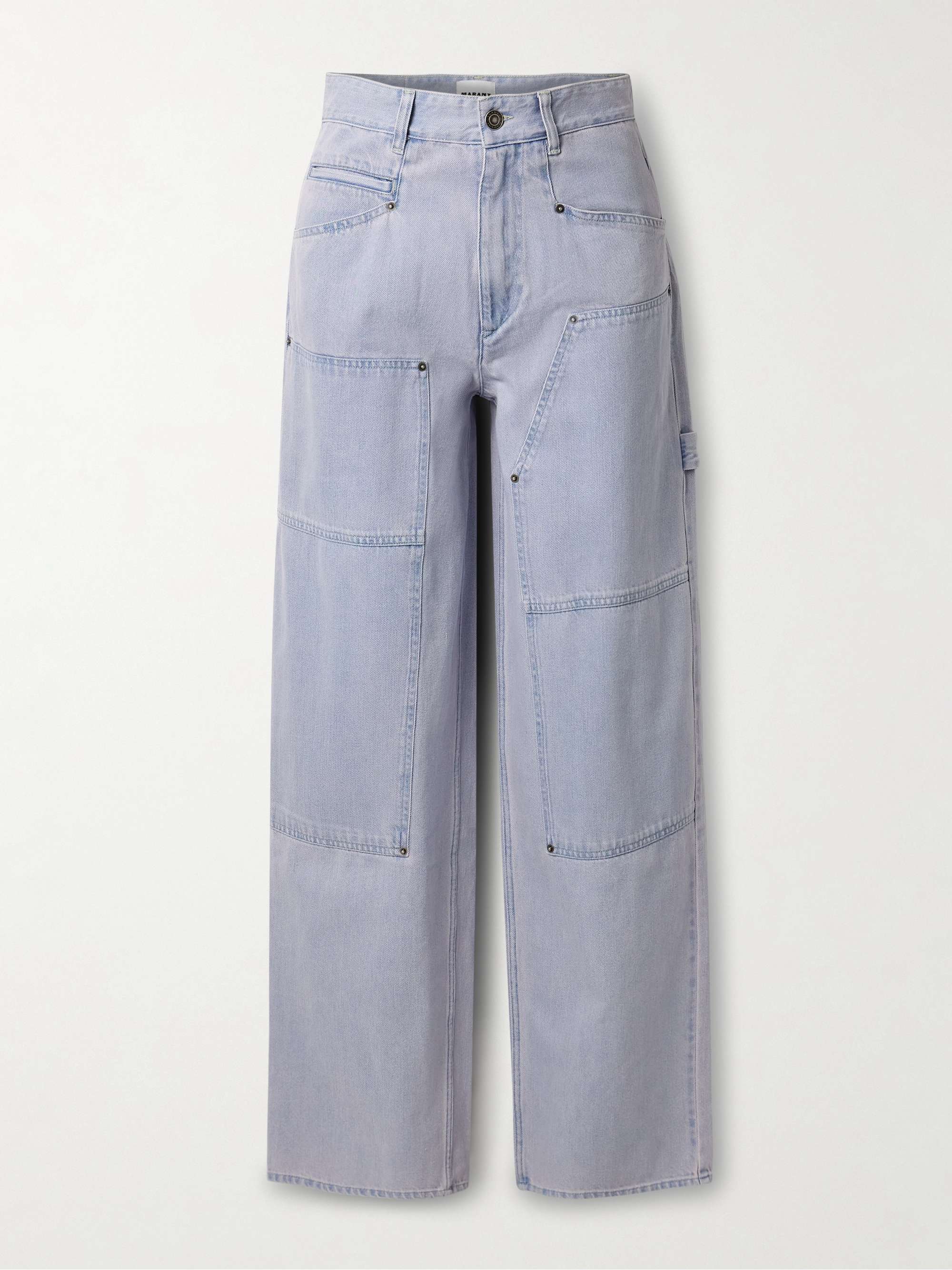 Ophra paneled high-rise straight-leg cargo jeans hero visual