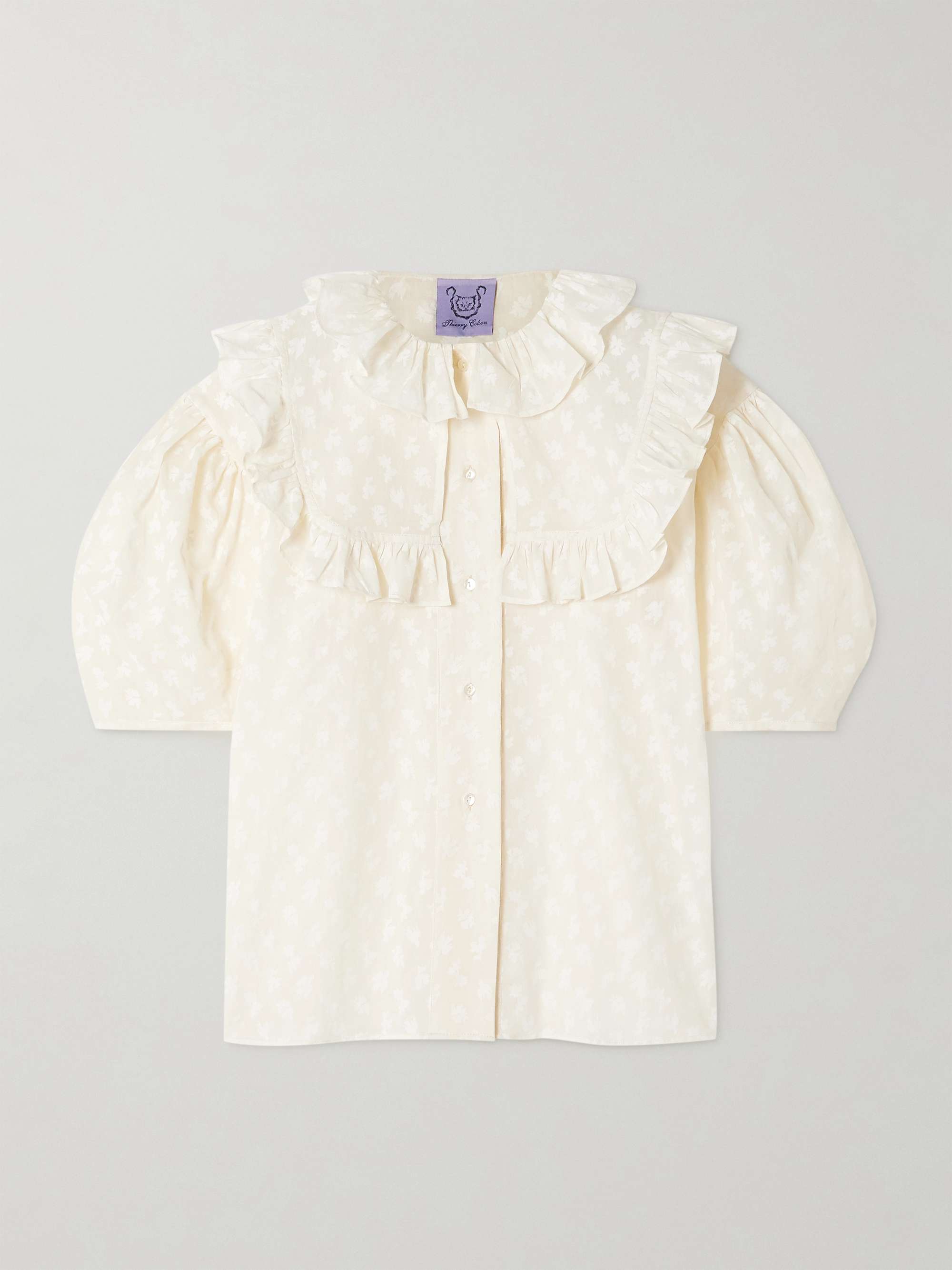 Vanina ruffled floral-print cotton-voile blouse hero visual