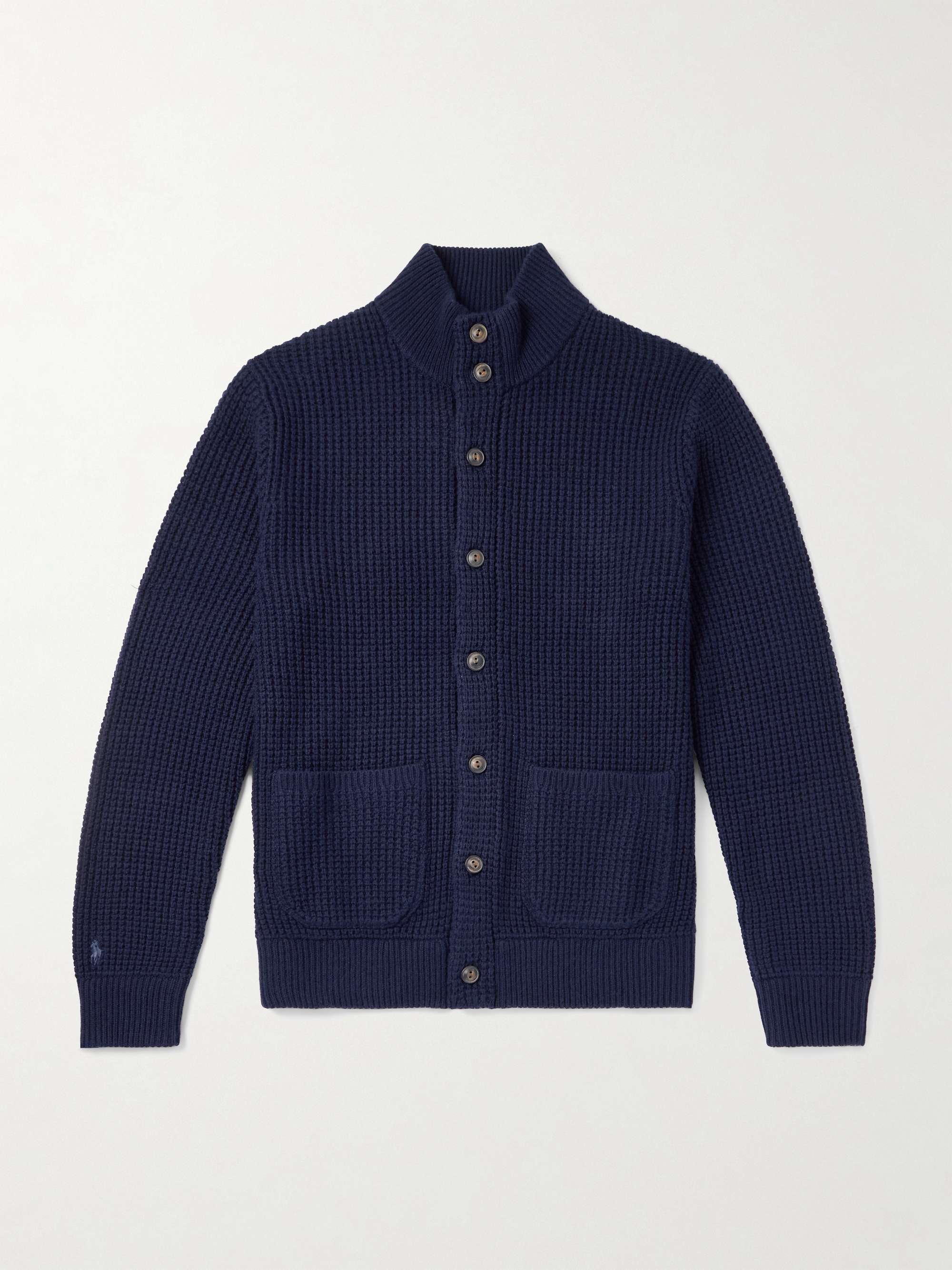 Waffle-Knit Wool and Cotton-Blend Cardigan hero visual