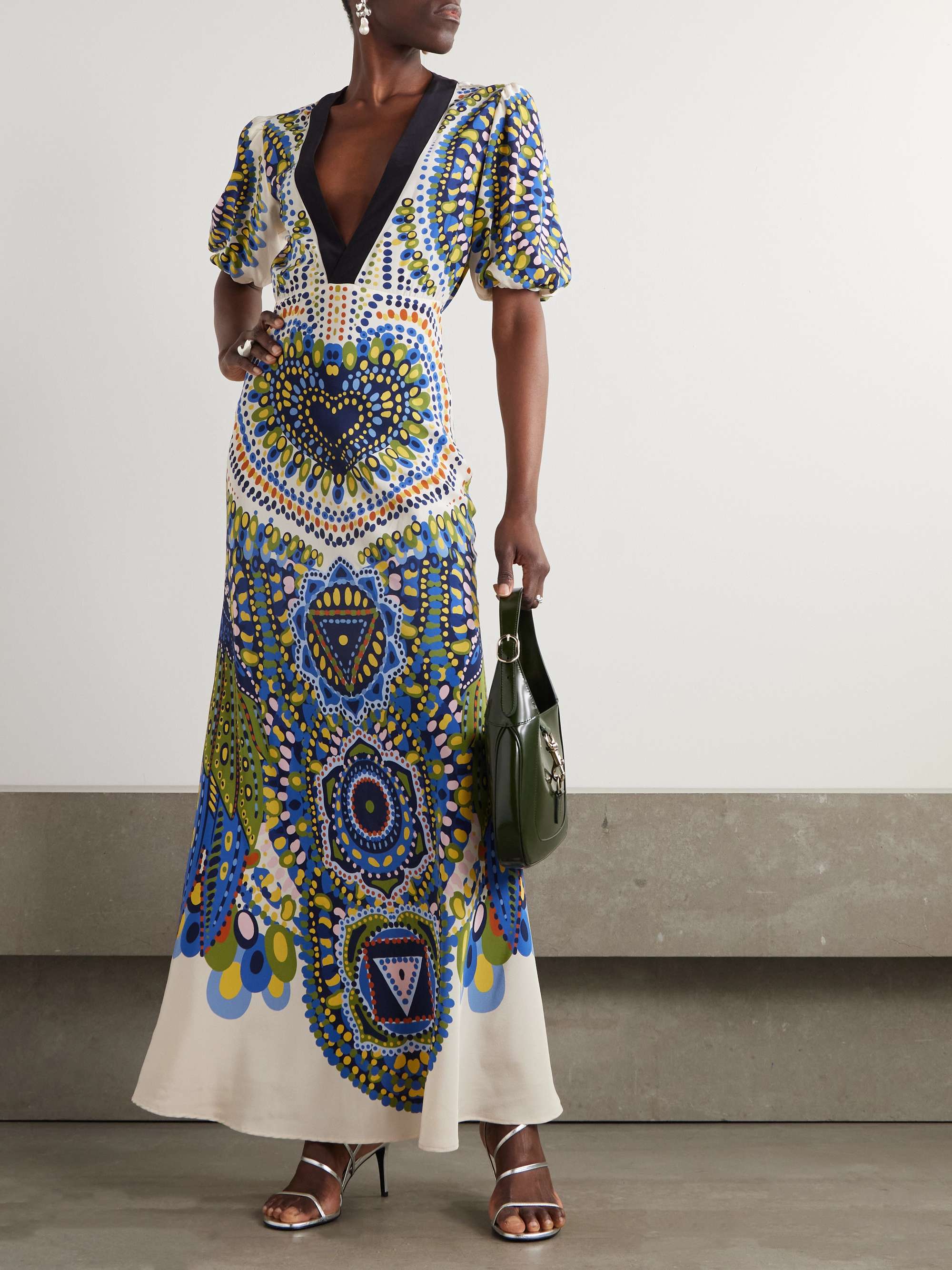 Marlene printed silk-crepe maxi dress view