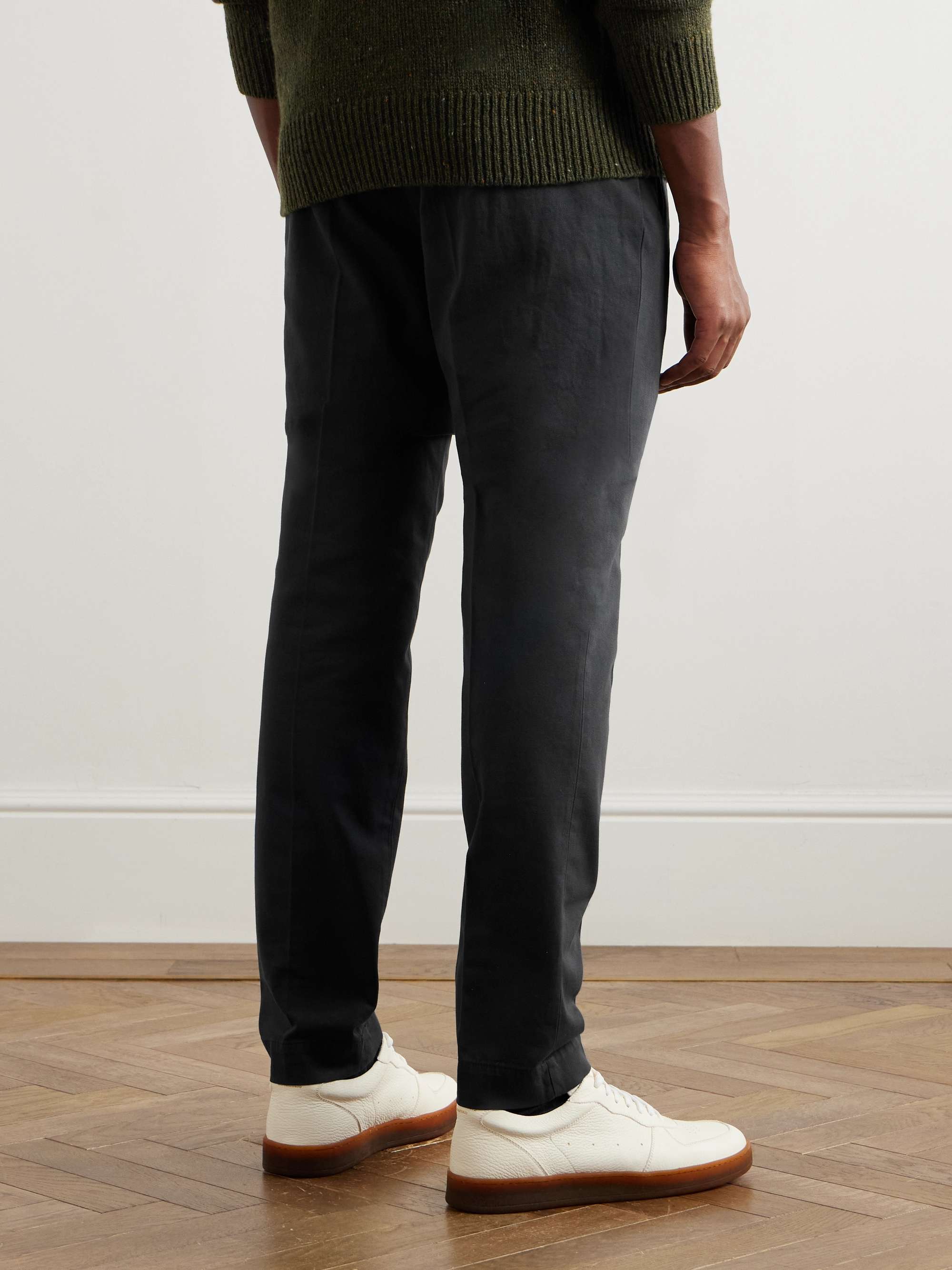 Venezia 1951 Slim-Fit Pleated Stretch-Cotton Trousers view