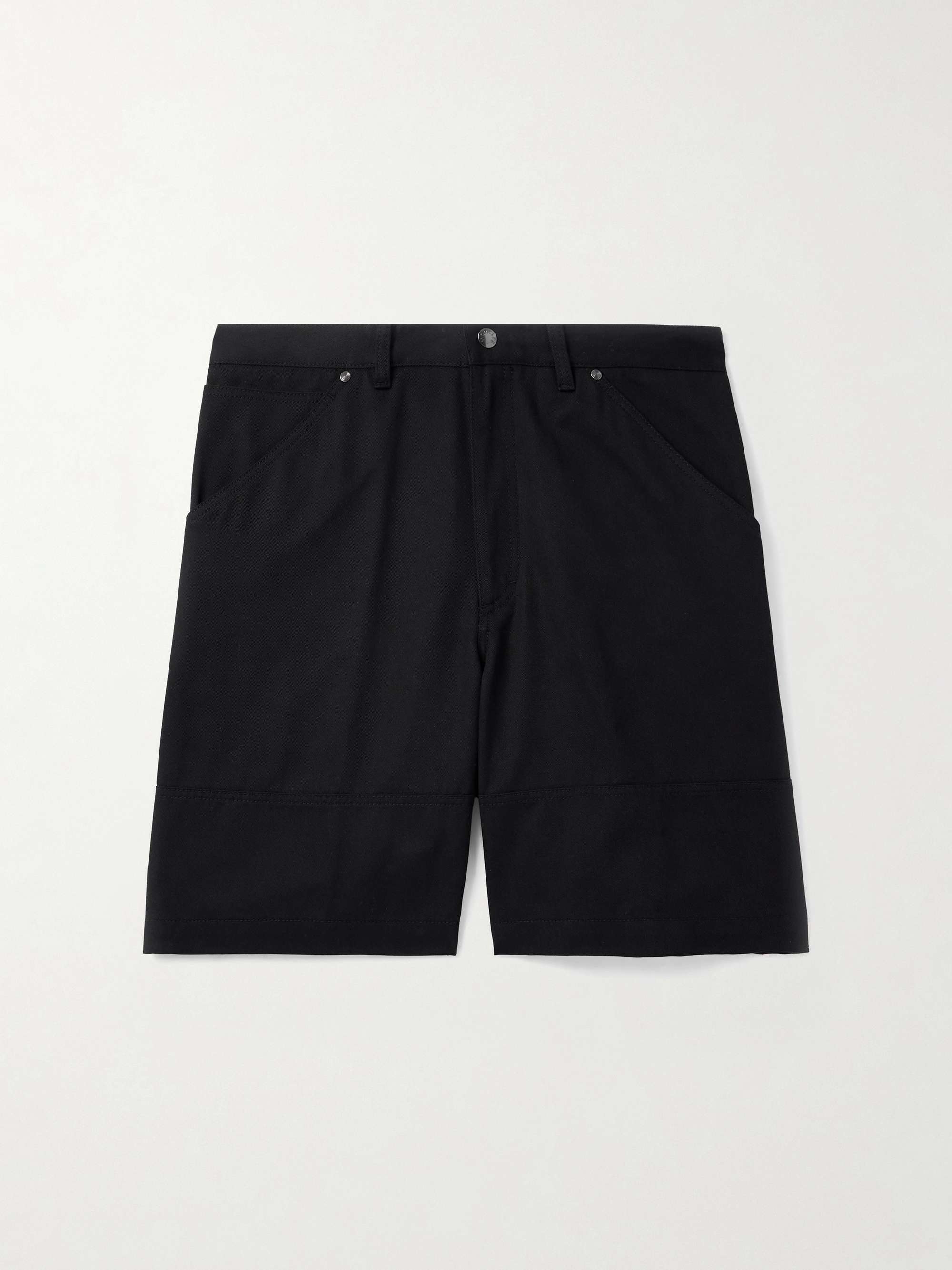 Wide-Leg Logo-Appliquéd Cotton-Twill Shorts hero visual