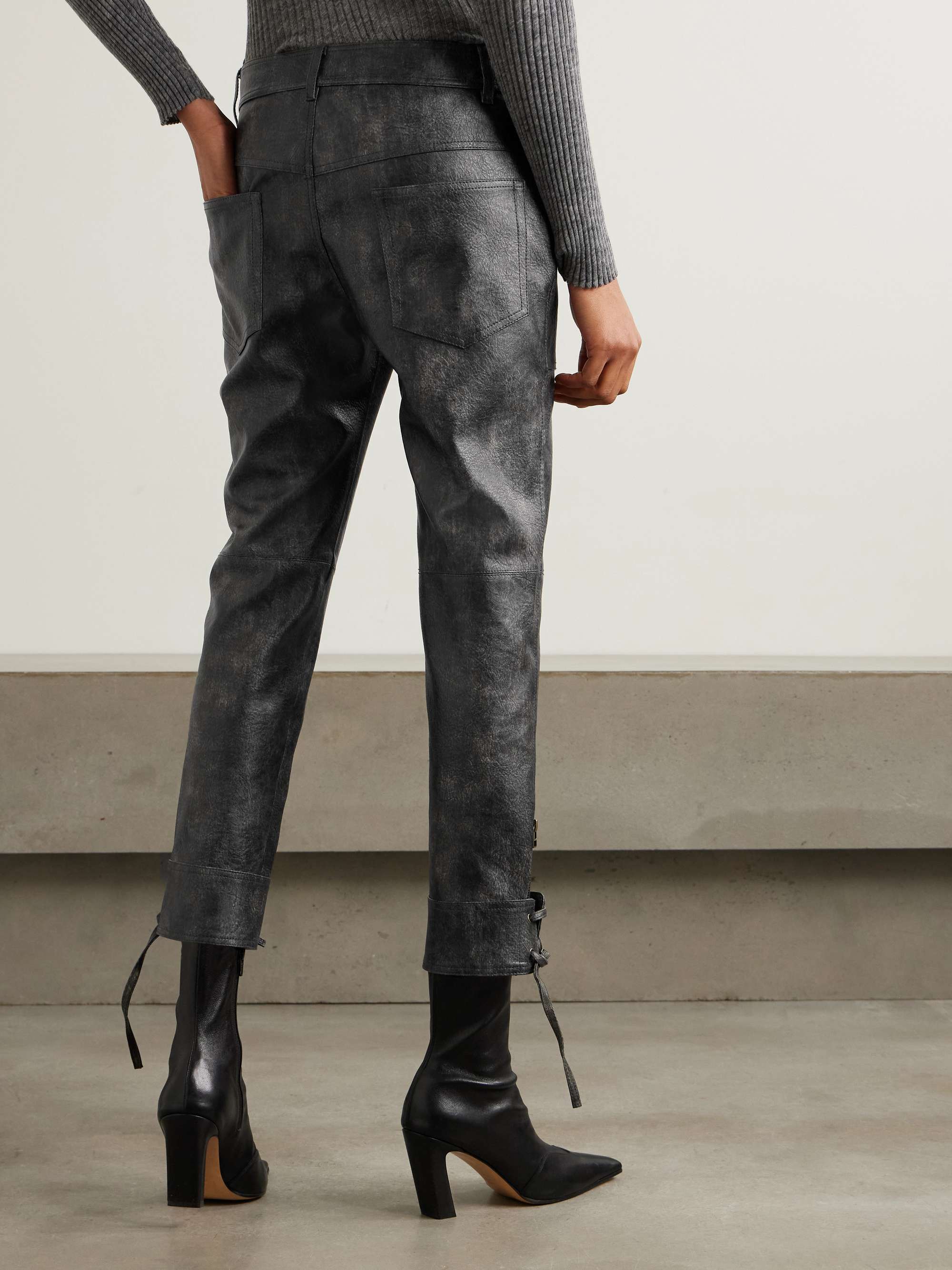 Cindy lace-up cropped straight-leg pants view