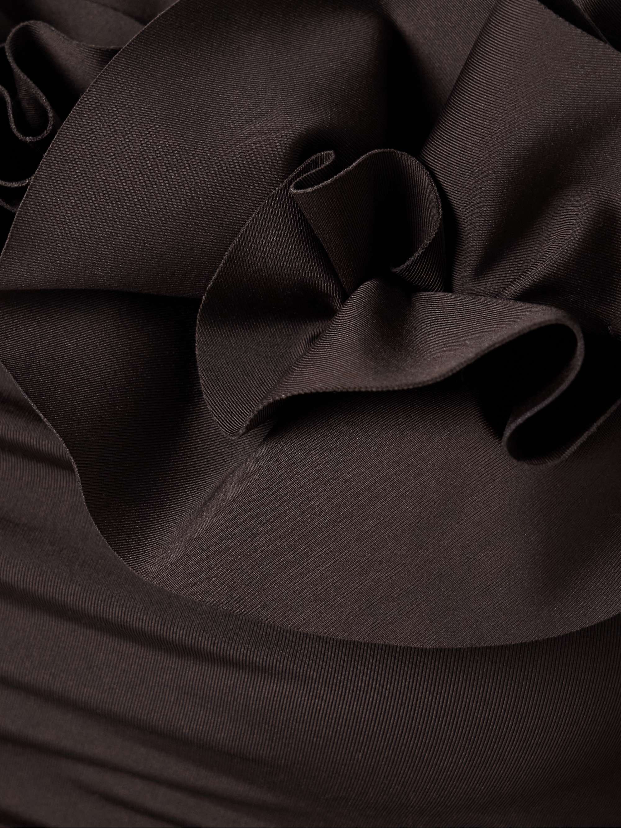 Selvaggio one-sleeve appliquéd ruched stretch-jersey mini dress view