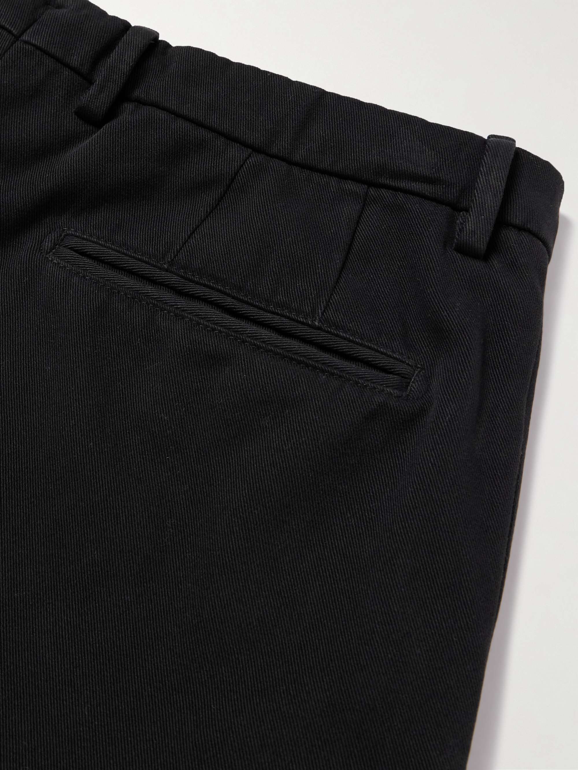 Straight-Leg Garment-Dyed Cotton-Blend Twill Suit Trousers view