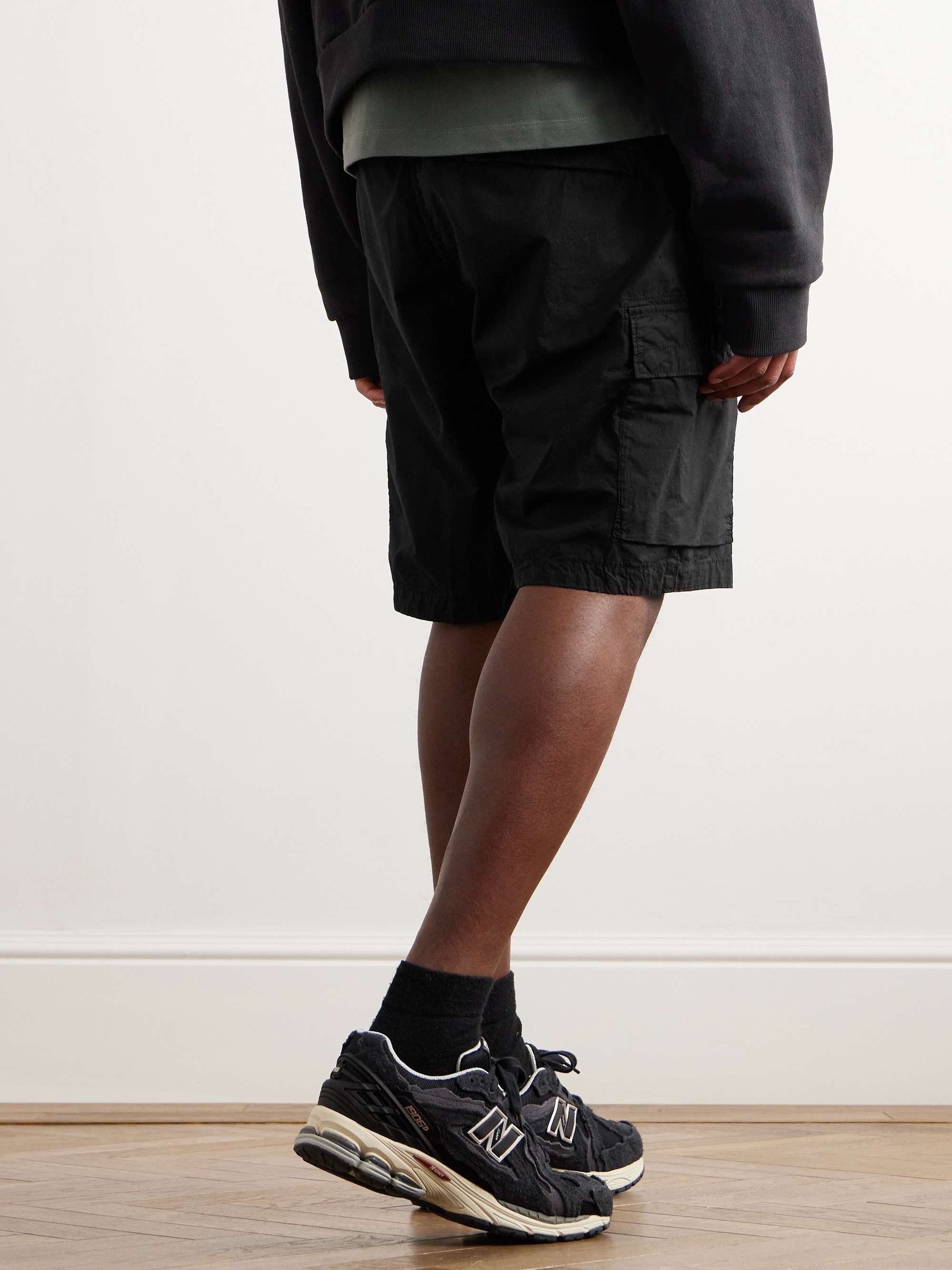 Straight-Leg Logo-Appliquéd Cotton-Blend Canvas Cargo Shorts view
